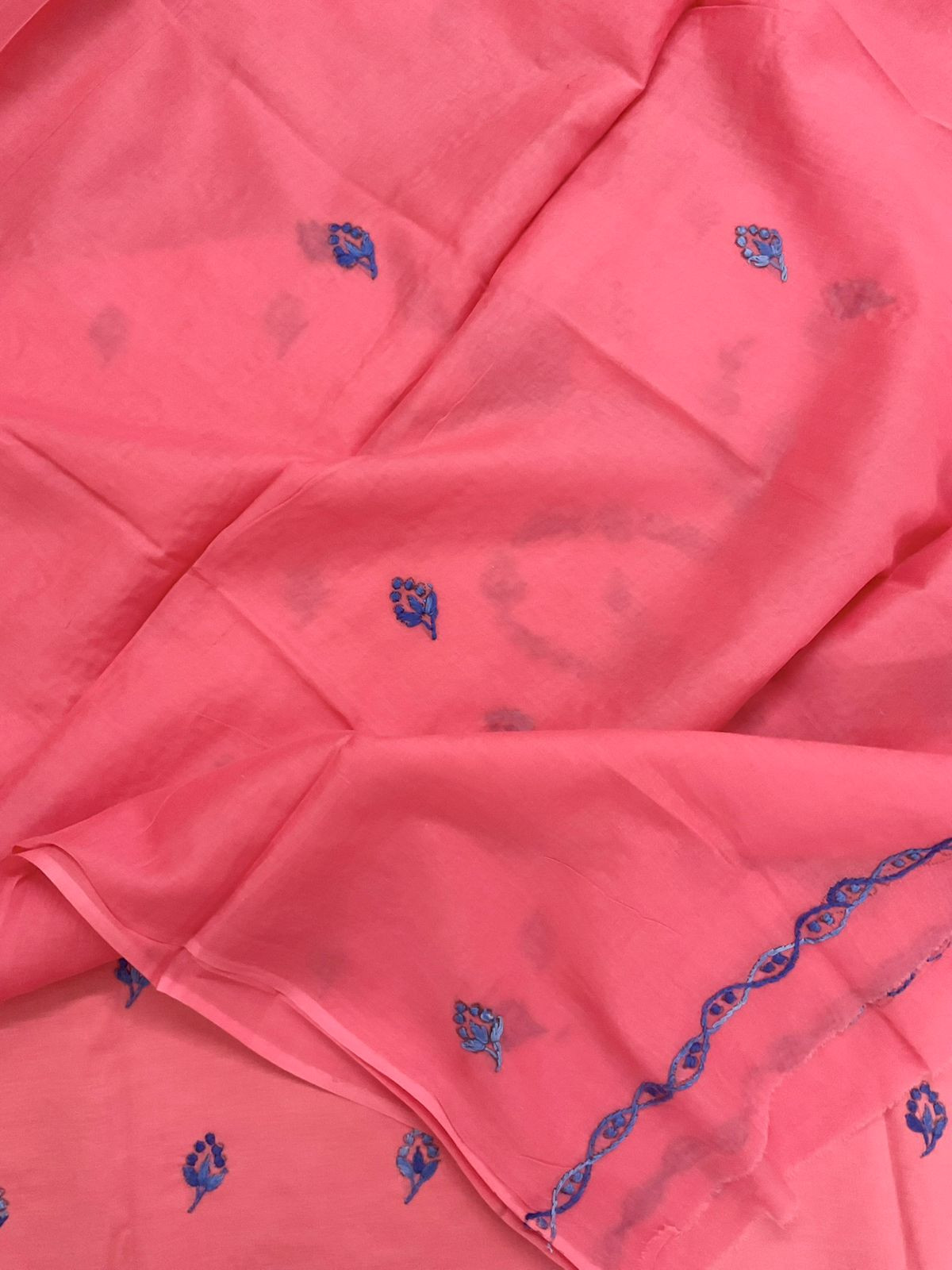 Pure Cotton Embroidered Suit - Peachish Pink