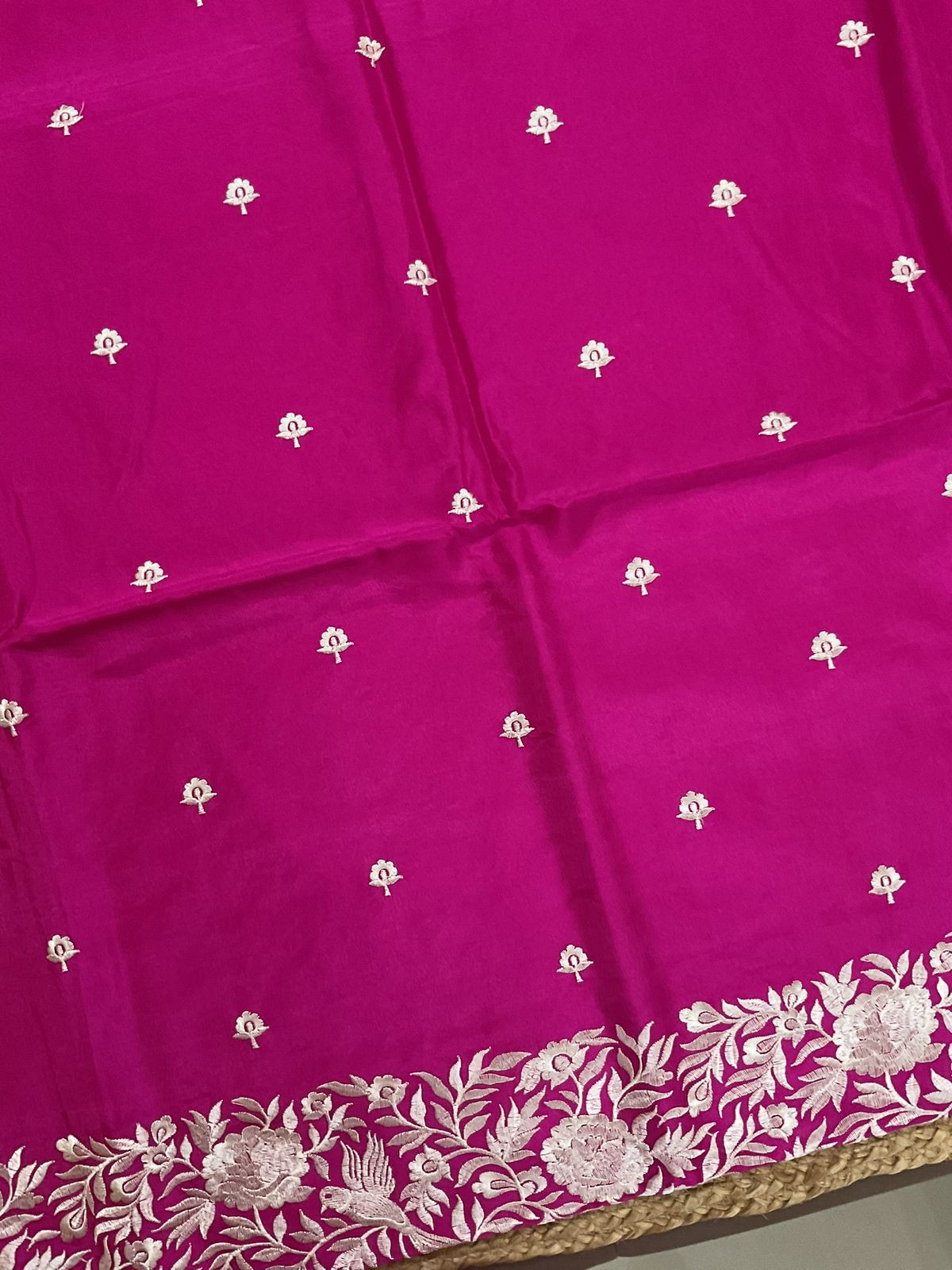Soft Dola Silk Embroidered Suit - Pink