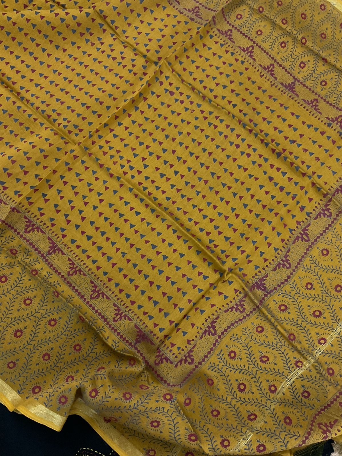 Pure Cotton Printed Embroidered Suit - Black