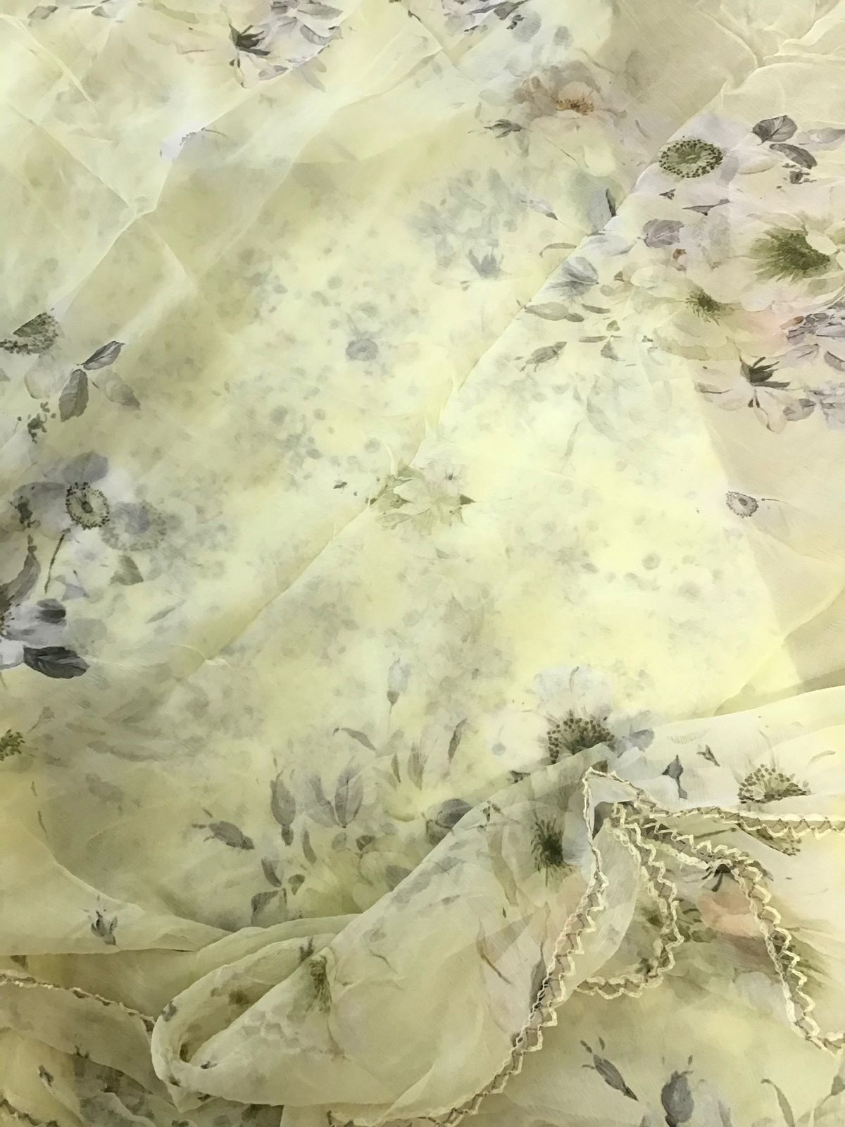 Pure Cotton Printed Embroidered Suit - Yellow