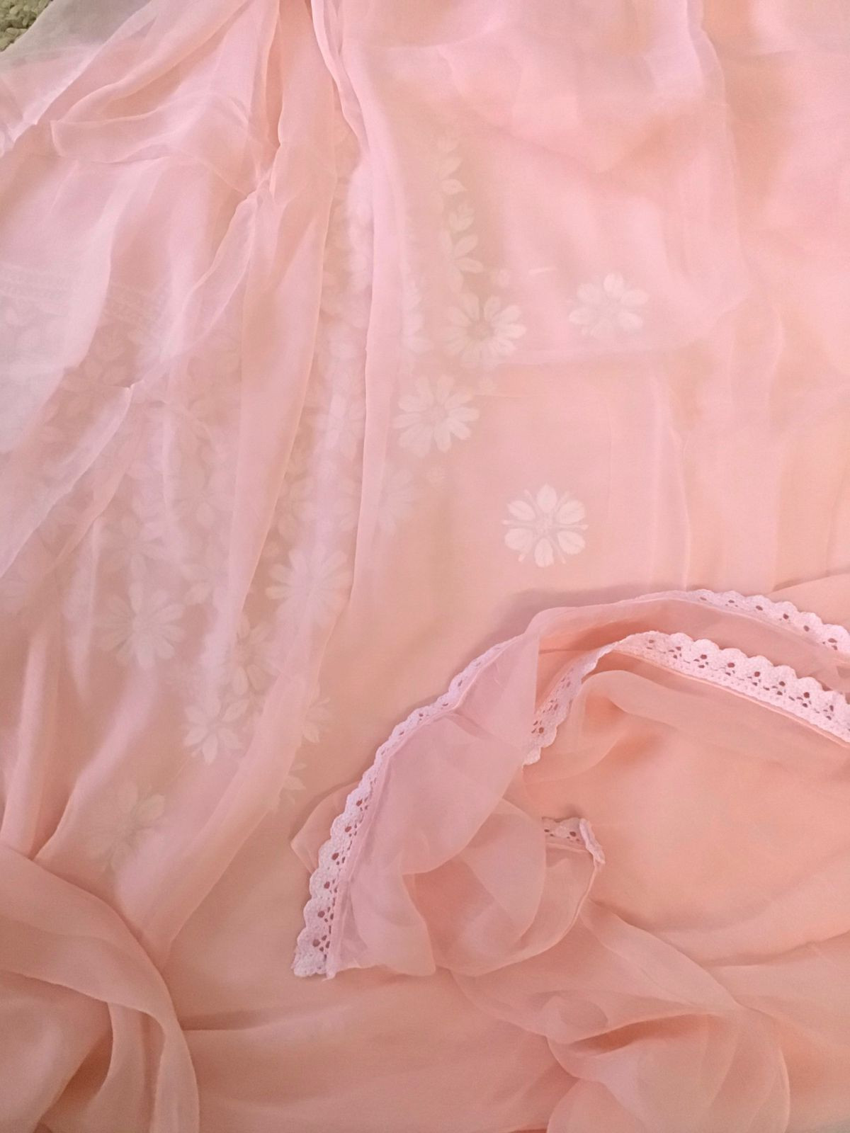 Pure Modal Embroidered Suit - Peach