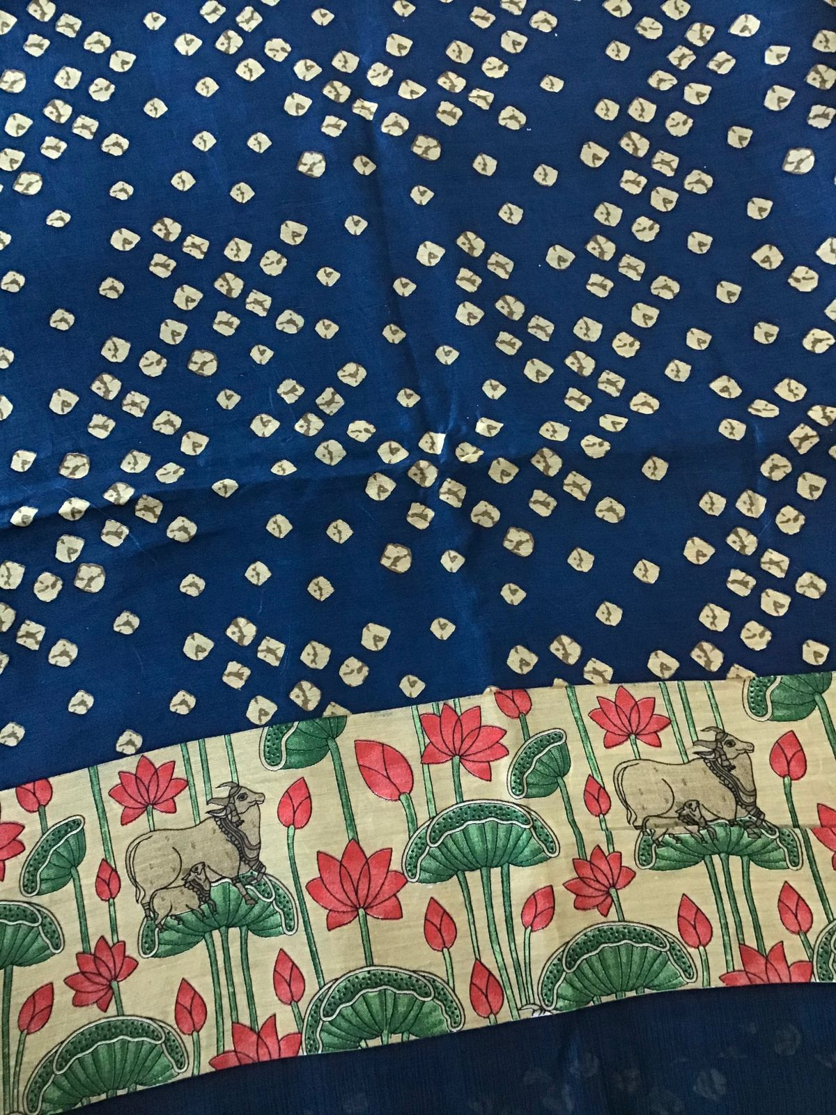 Pure Chanderi Printed Suit - Blue