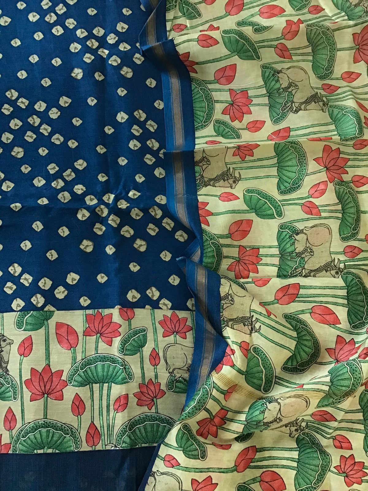 Pure Chanderi Printed Suit - Blue