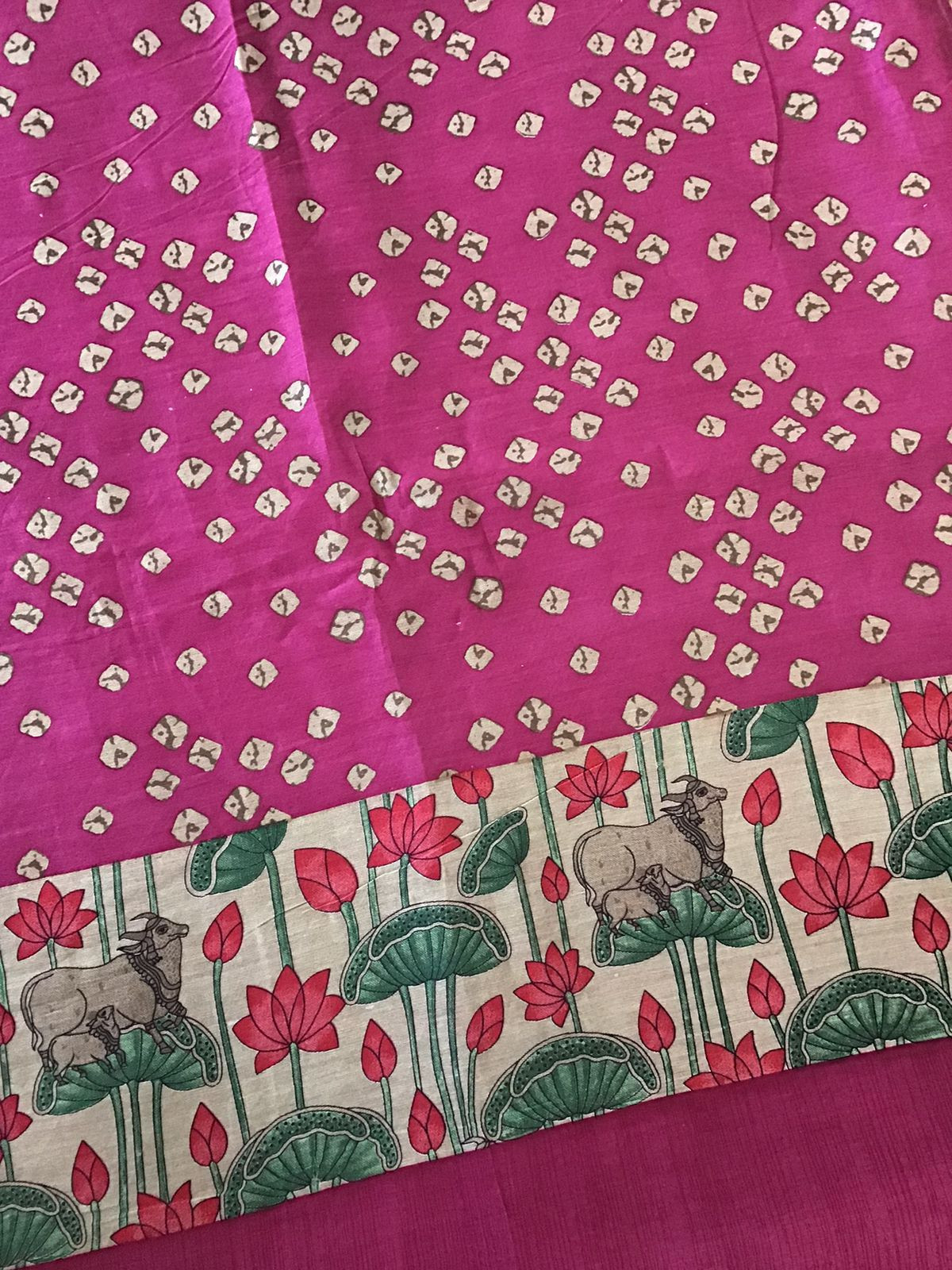 Pure Chanderi Printed Suit - Pink