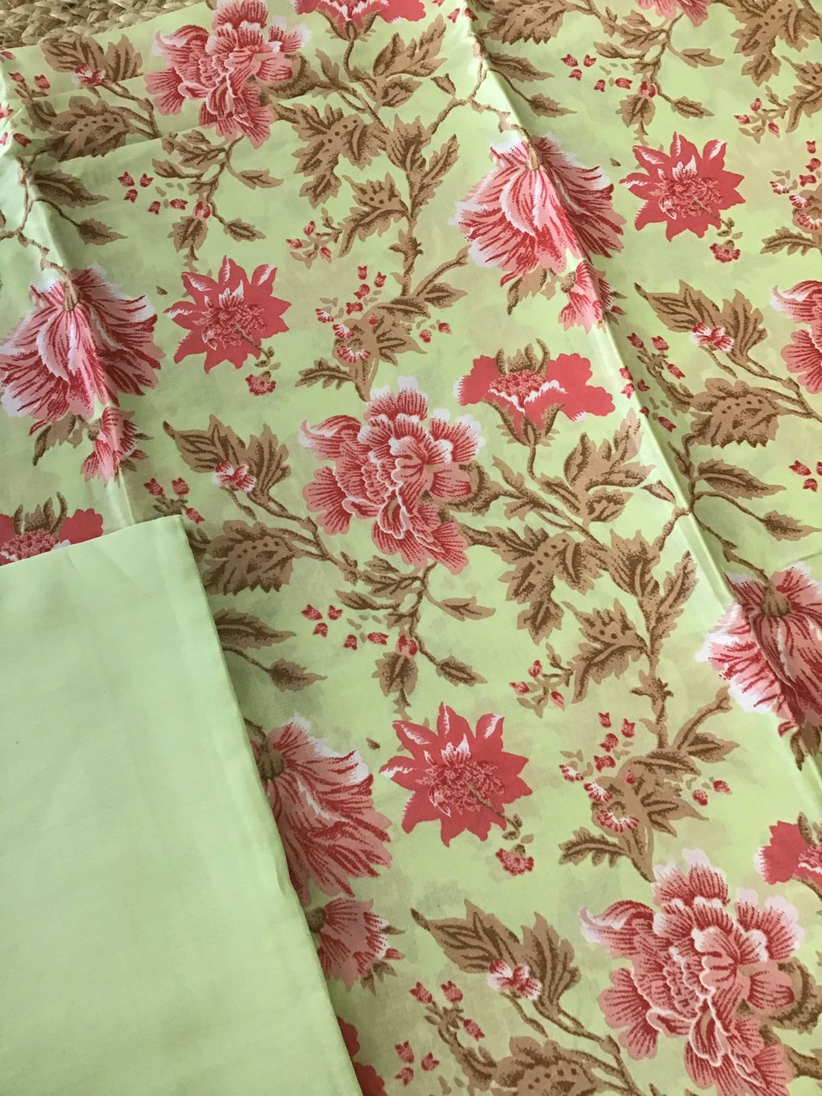 Pure Satin Crepe Printed Suit - Green