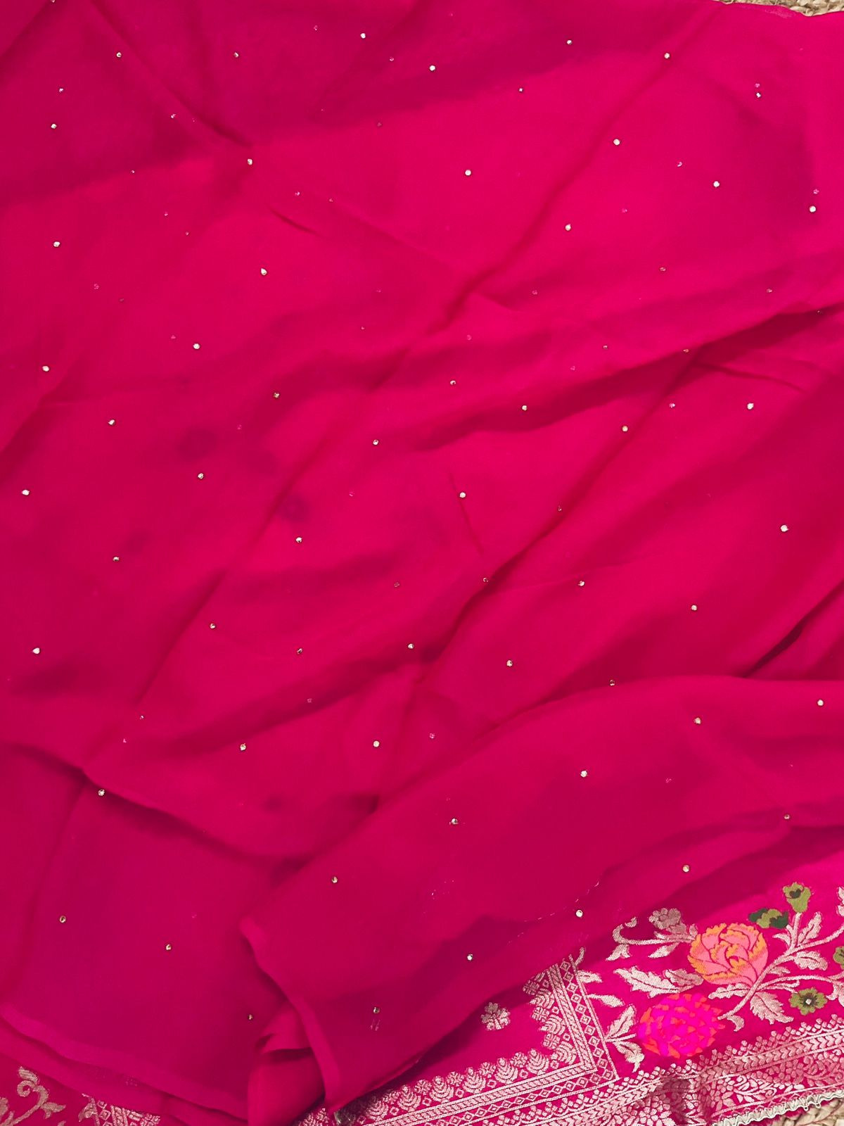 Soft Dola Silk Banarasi Weaved Embroidered Suit - Pink