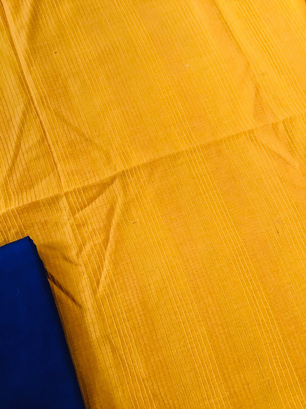 Pure Chanderi Embroidered Suit - Yellow