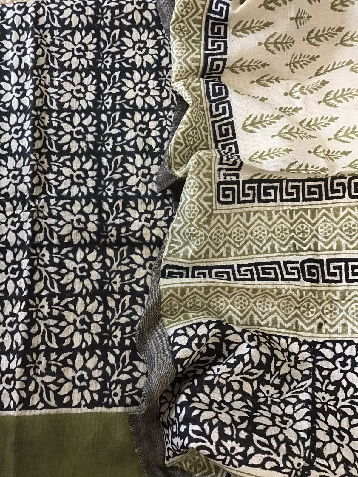 Soft Khadi Silk Printed Suit - Black