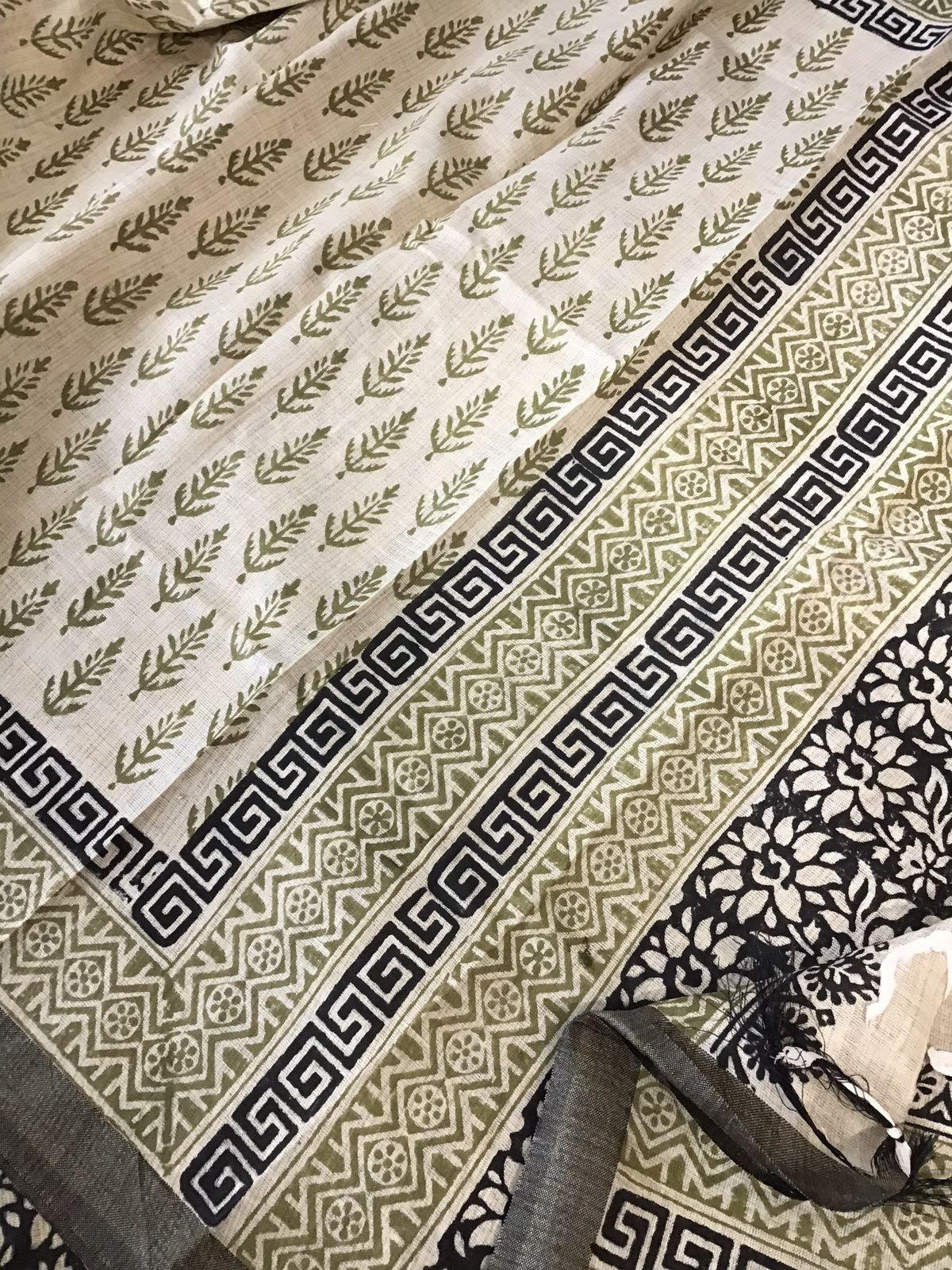 Soft Khadi Silk Printed Suit - Black