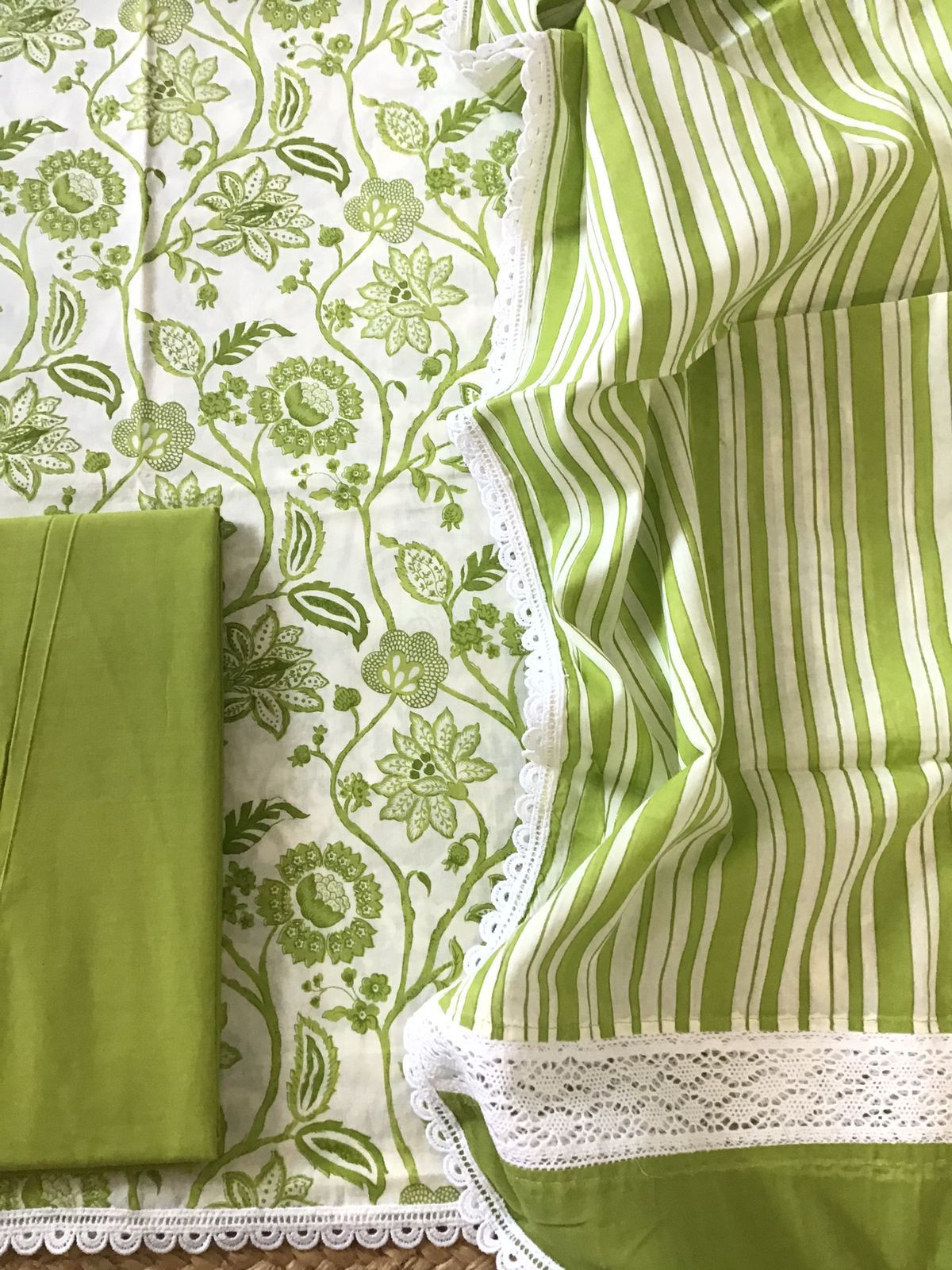 Pure Cotton Printed Embroidered Suit - Off White