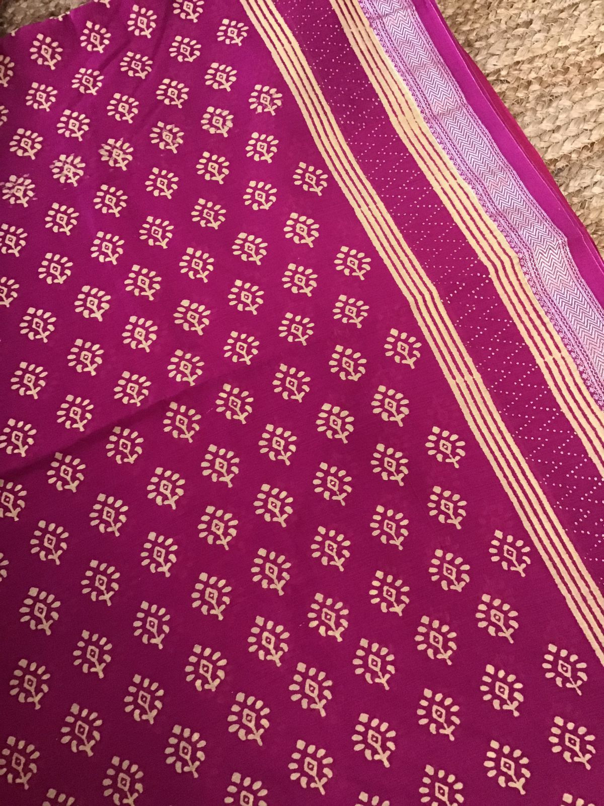 Pure Maheshwari Silk Printed Suit - Pink