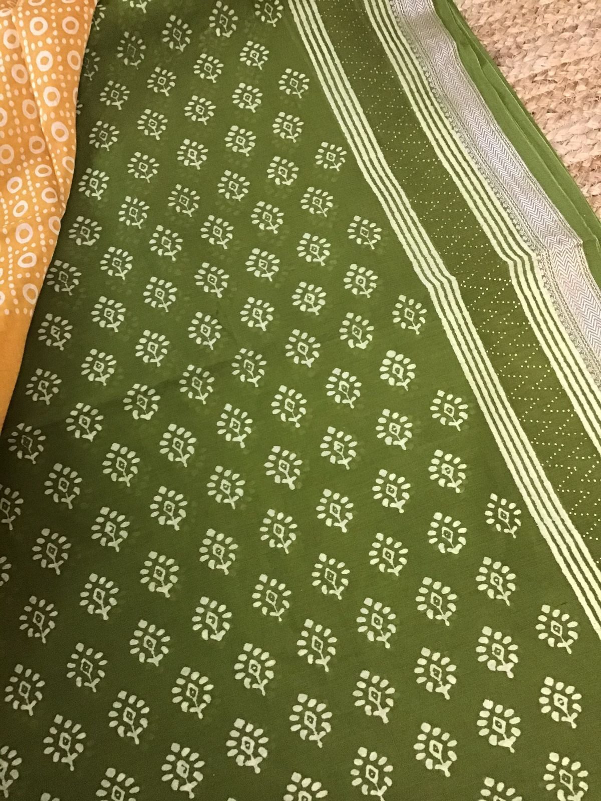 Pure Maheshwari Silk Printed Suit - Green