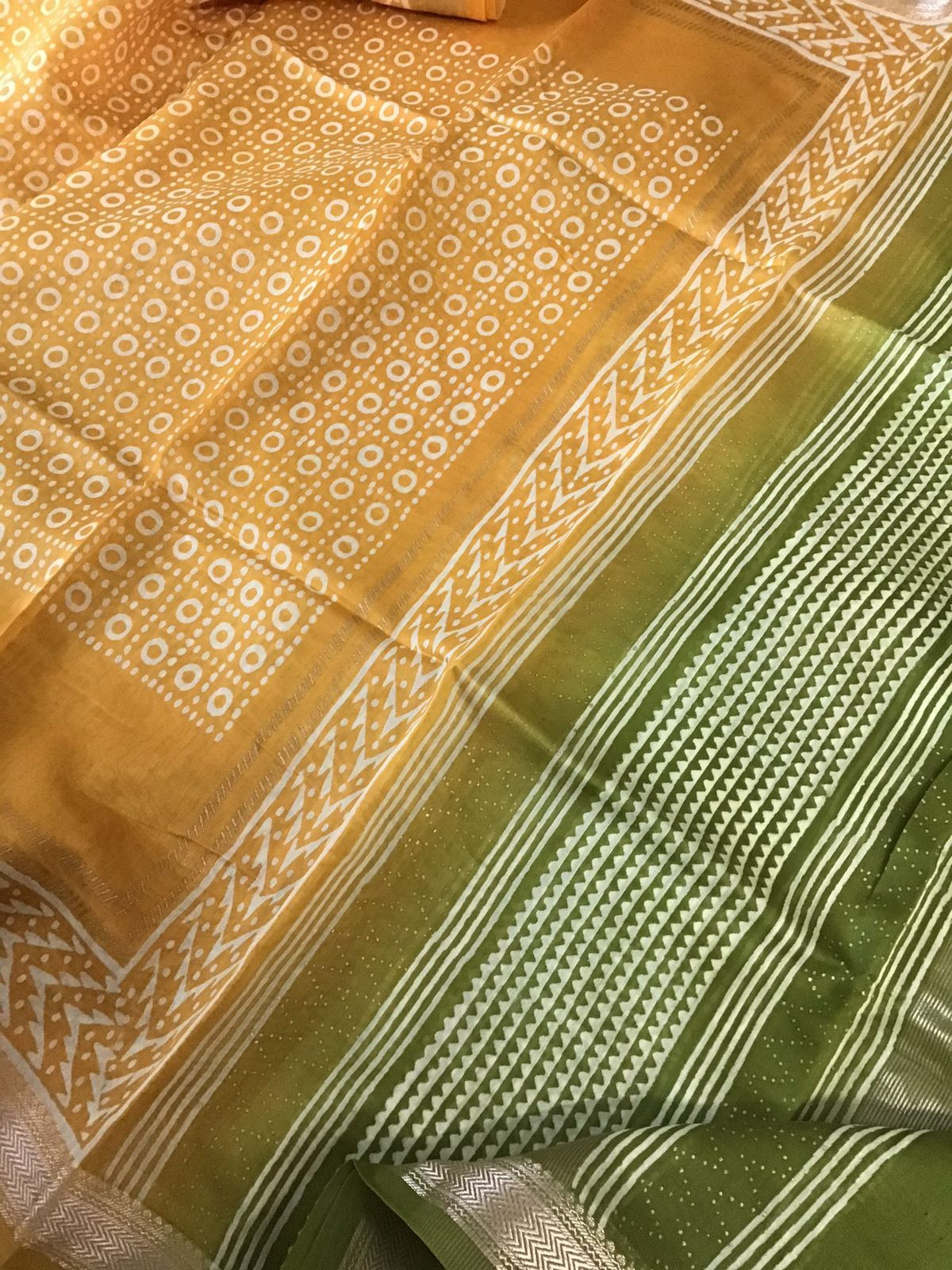 Pure Maheshwari Silk Printed Suit - Green