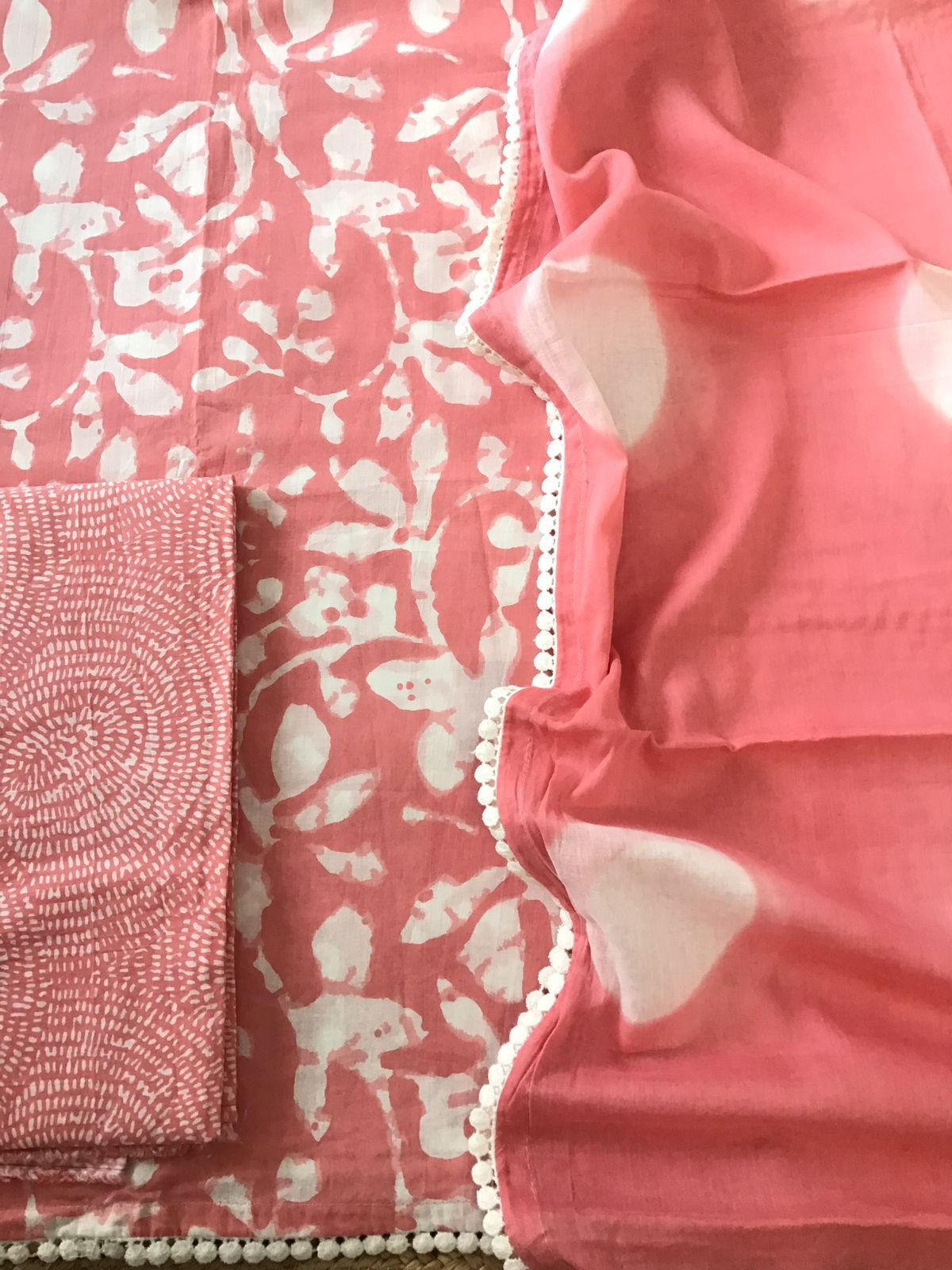 Pure Cotton Printed Suit - Pink