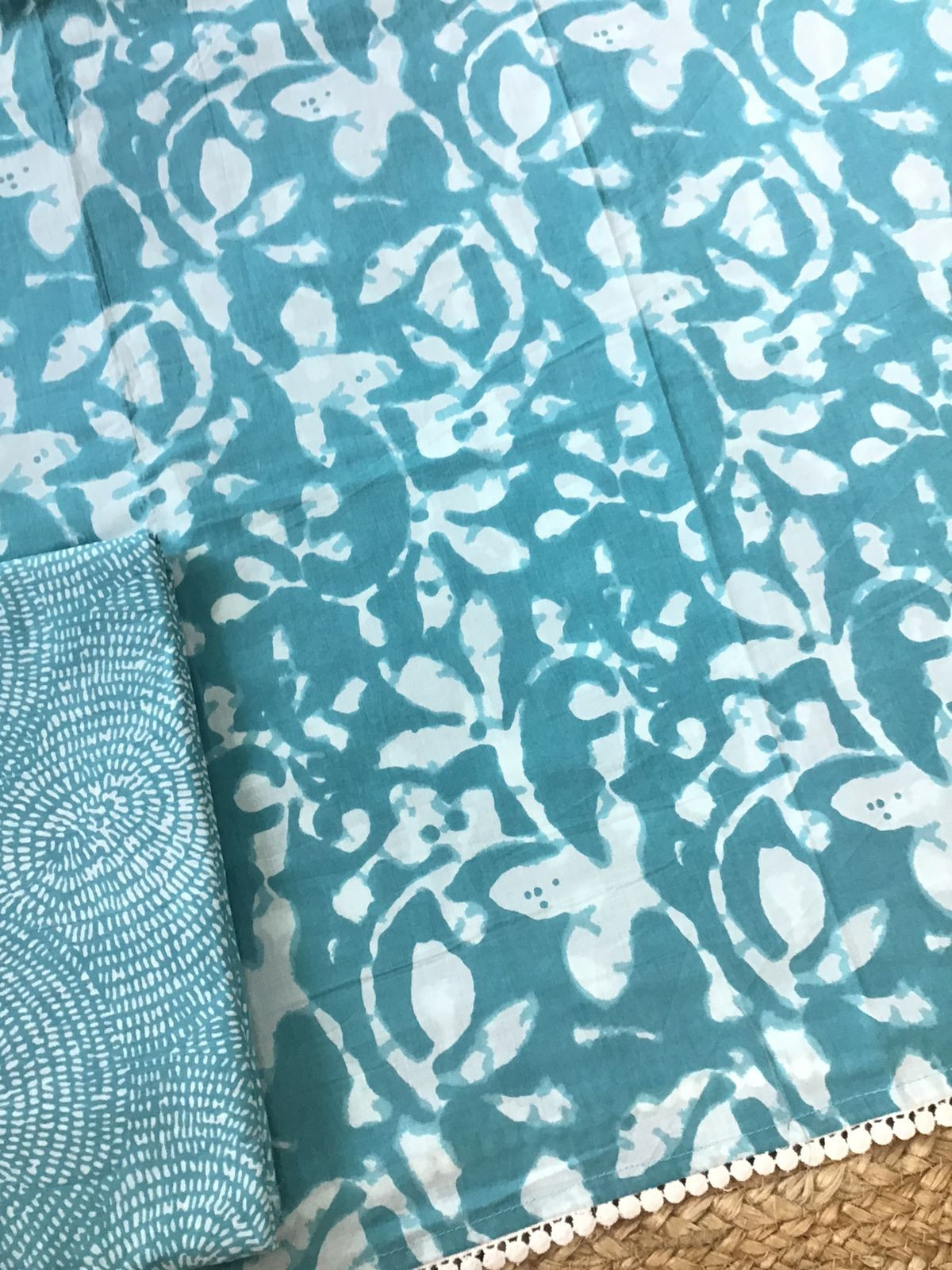 Pure Cotton Printed Suit - Blue