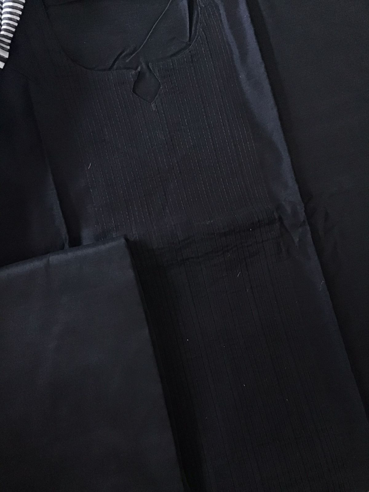 Pure Cotton Silk Printed Embroidered Suit - Black