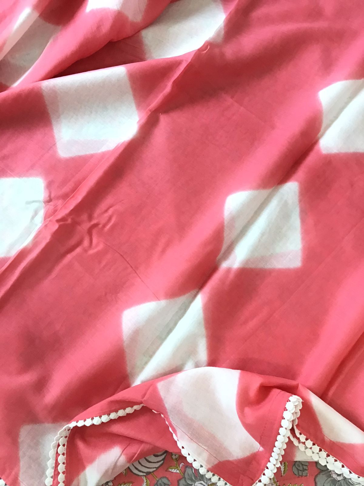 Pure Cotton Printed Suit - Peach