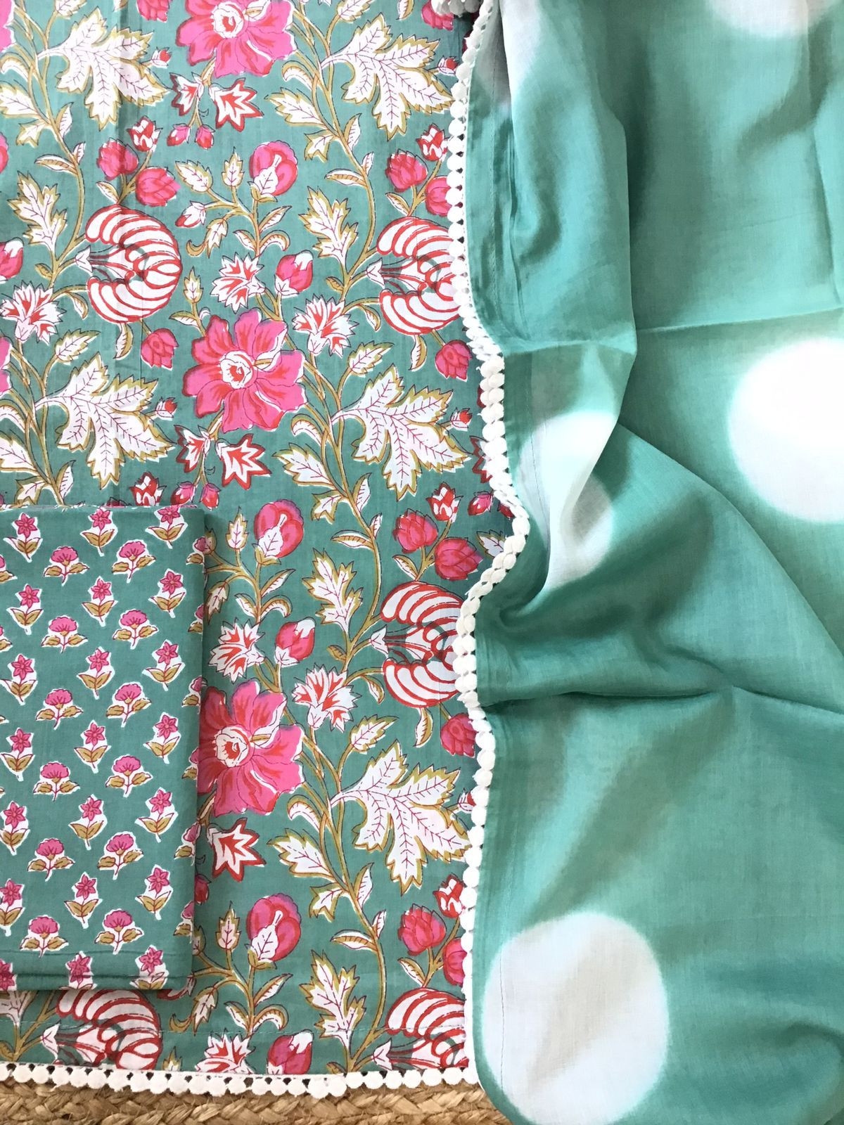 Pure Cotton Printed Suit - Green