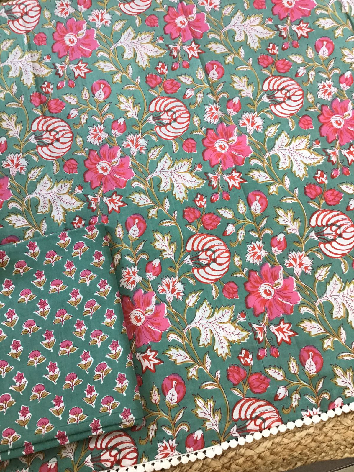 Pure Cotton Printed Suit - Green