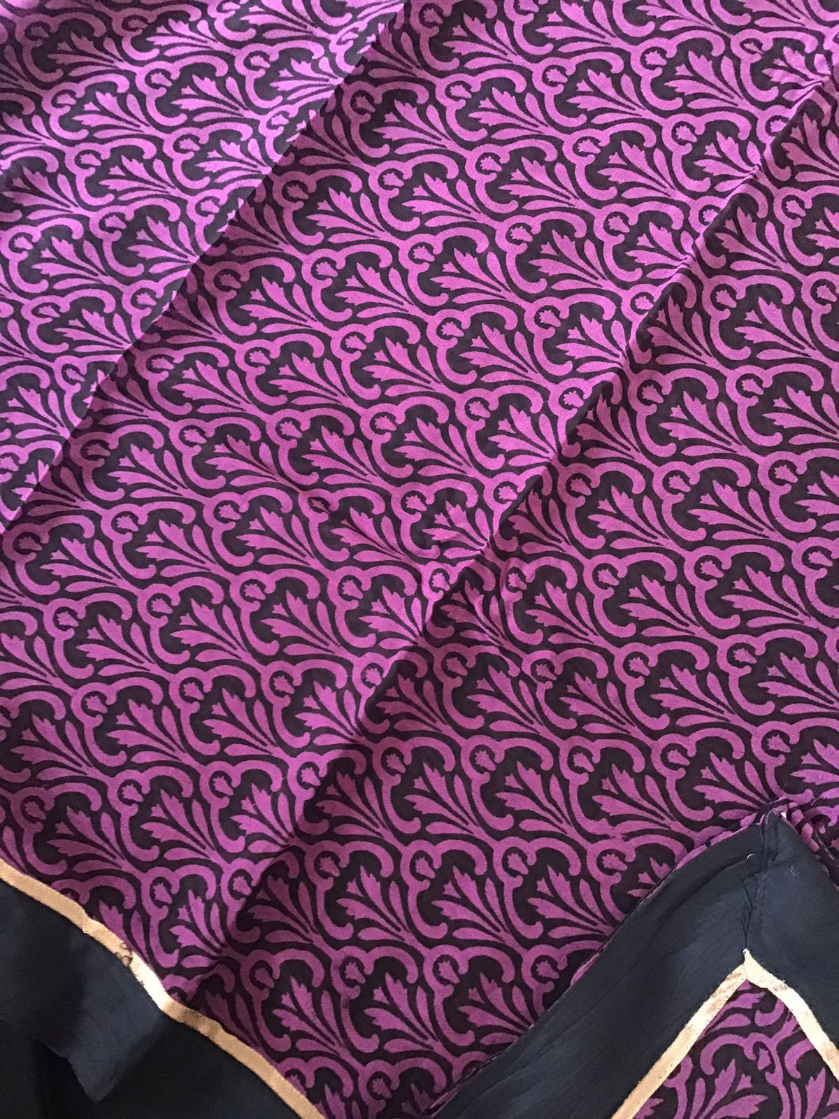 Pure Jaam Cotton Printed Embroidered Suit - Black