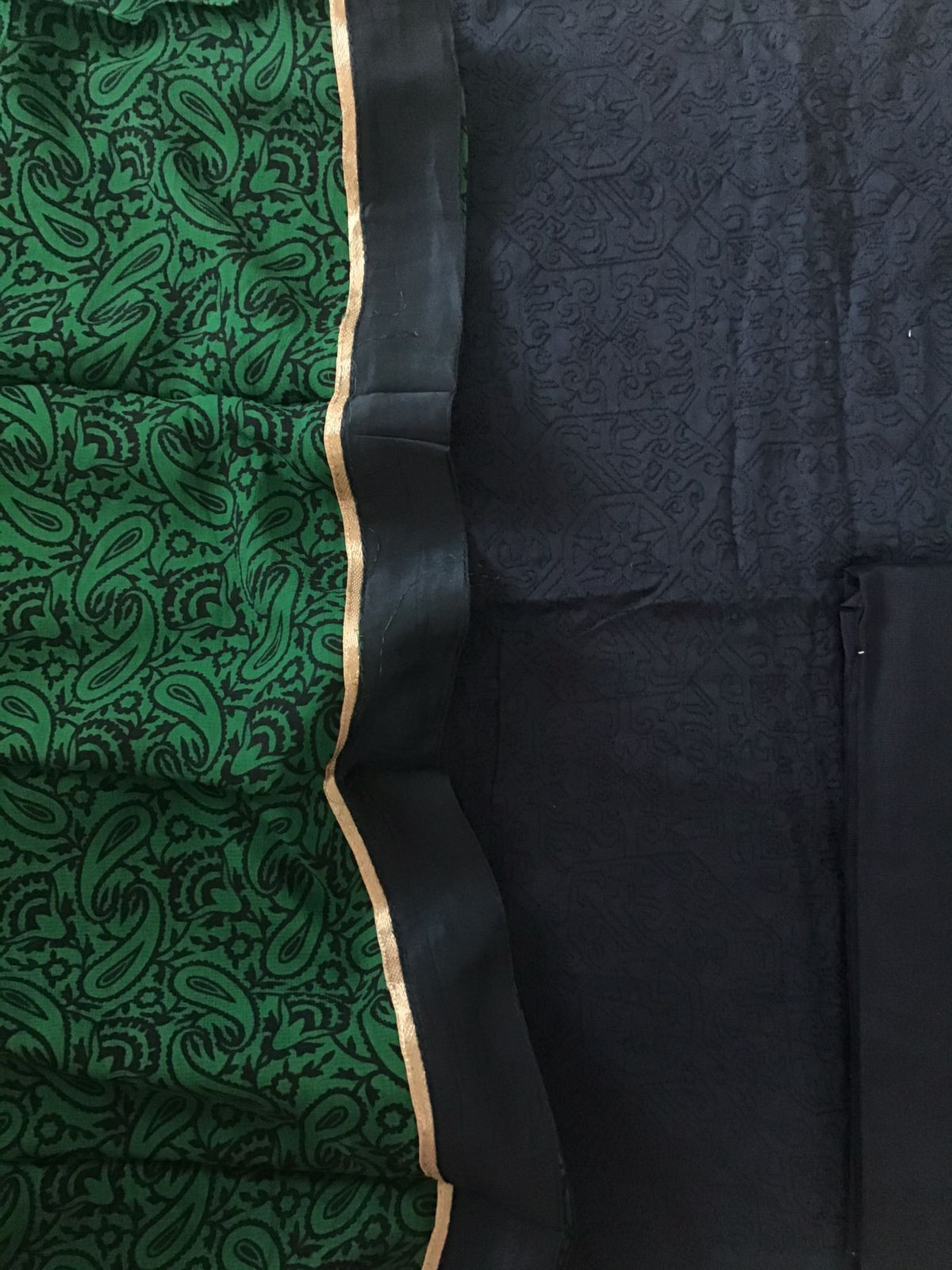 Pure Jaam Cotton Printed Embroidered Suit - Black