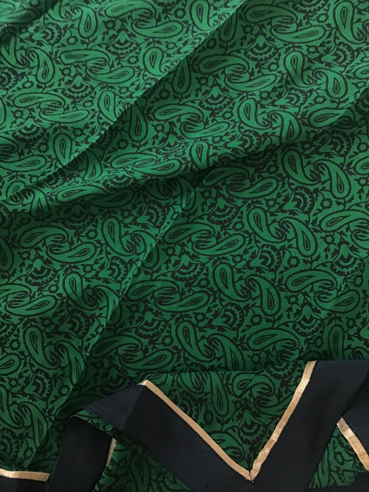 Pure Jaam Cotton Printed Embroidered Suit - Black