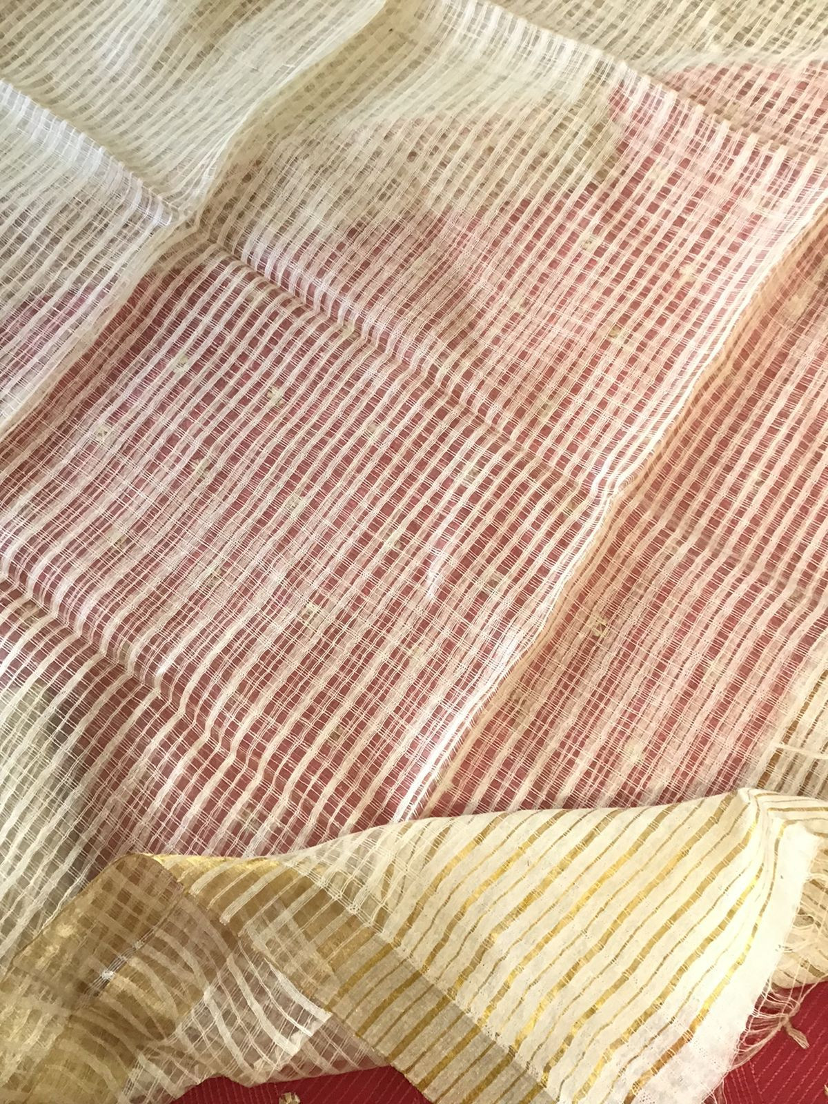 Pure Chanderi Embroidered Suit - Redish Pink