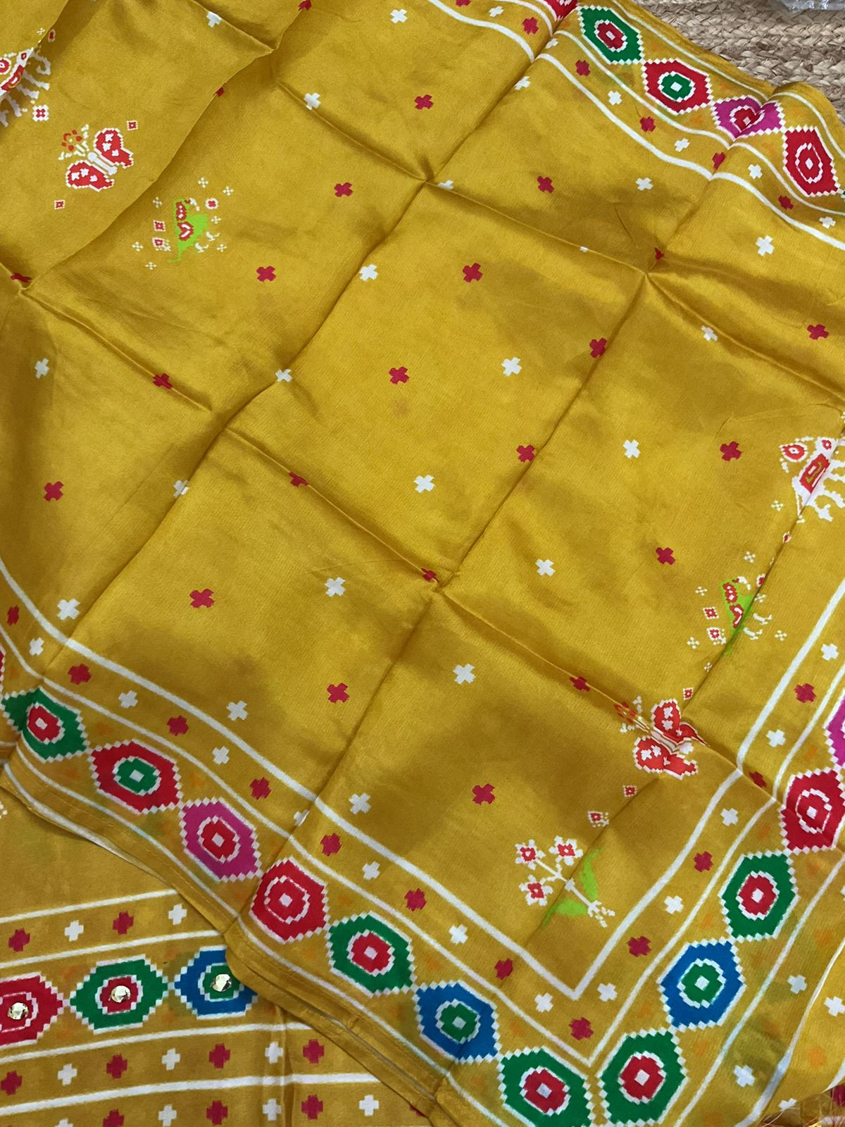 Pure Dola Silk Printed Embroidered Suit - Off White