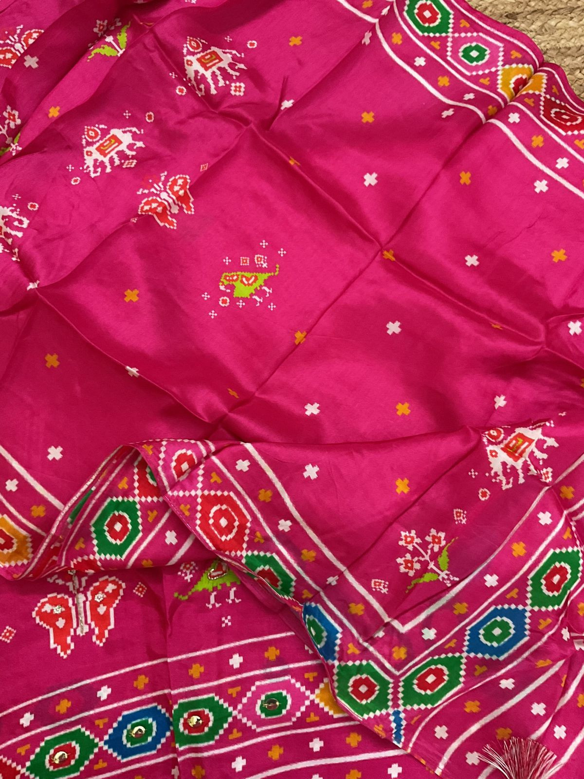 Pure Dola Silk Printed Embroidered Suit - Off White