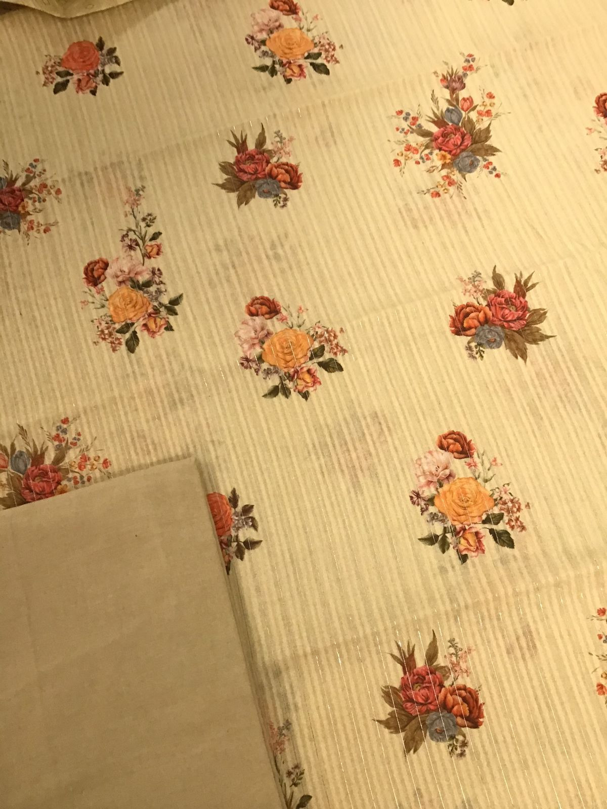 Pure Cotton Printed Self Weaved Suit - Beige