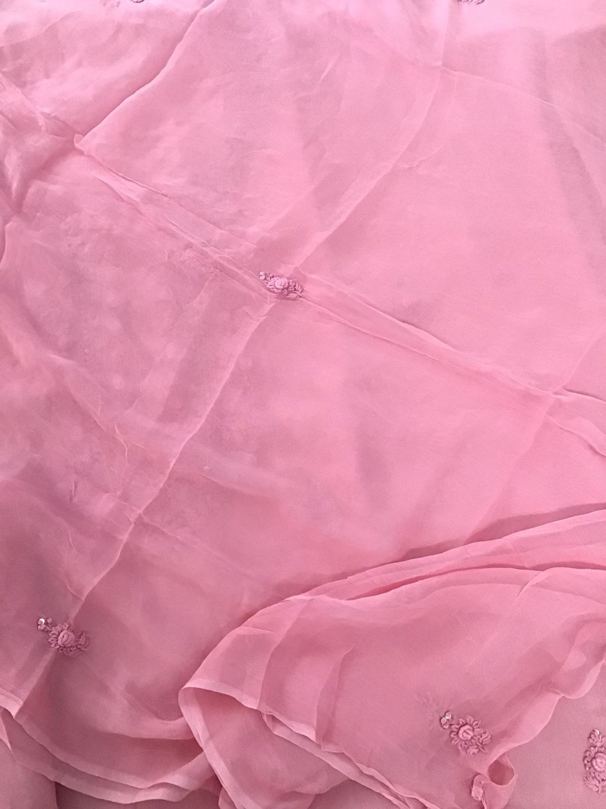 Pure Chinnon Silk Embroidered Suit - Pink