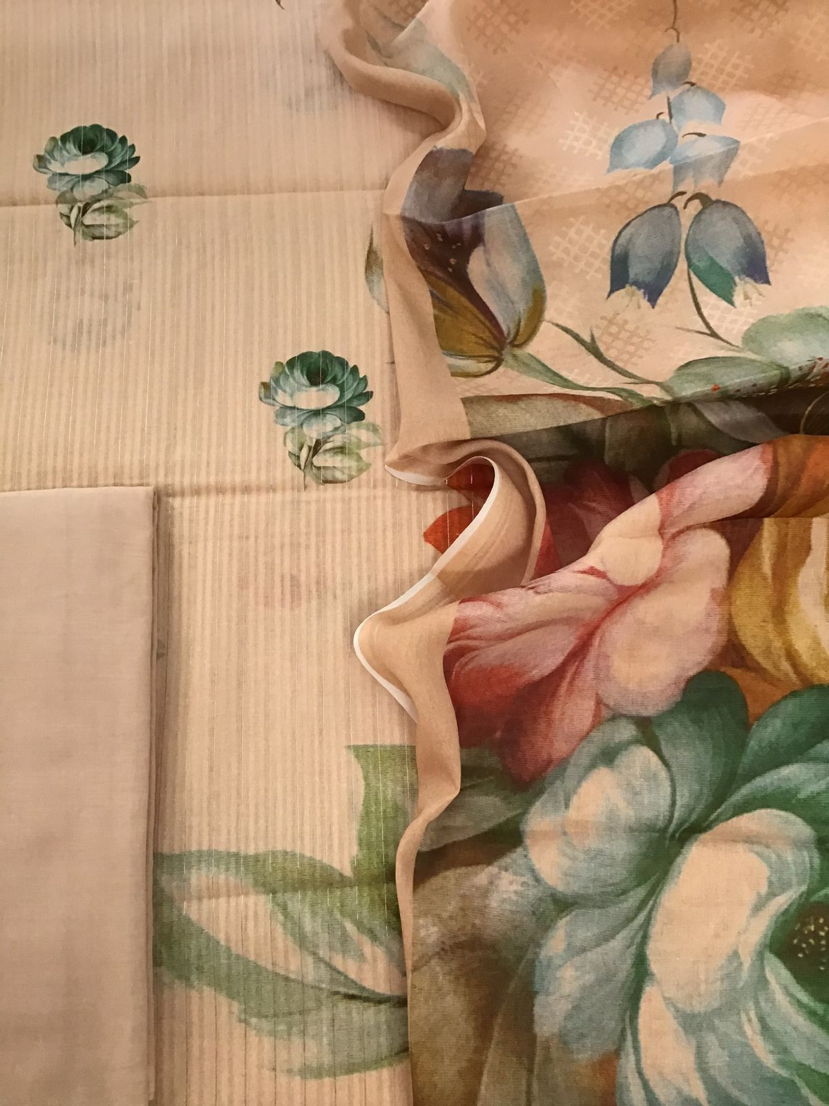 Pure Cotton Printed Self Weaved Suit - Beige