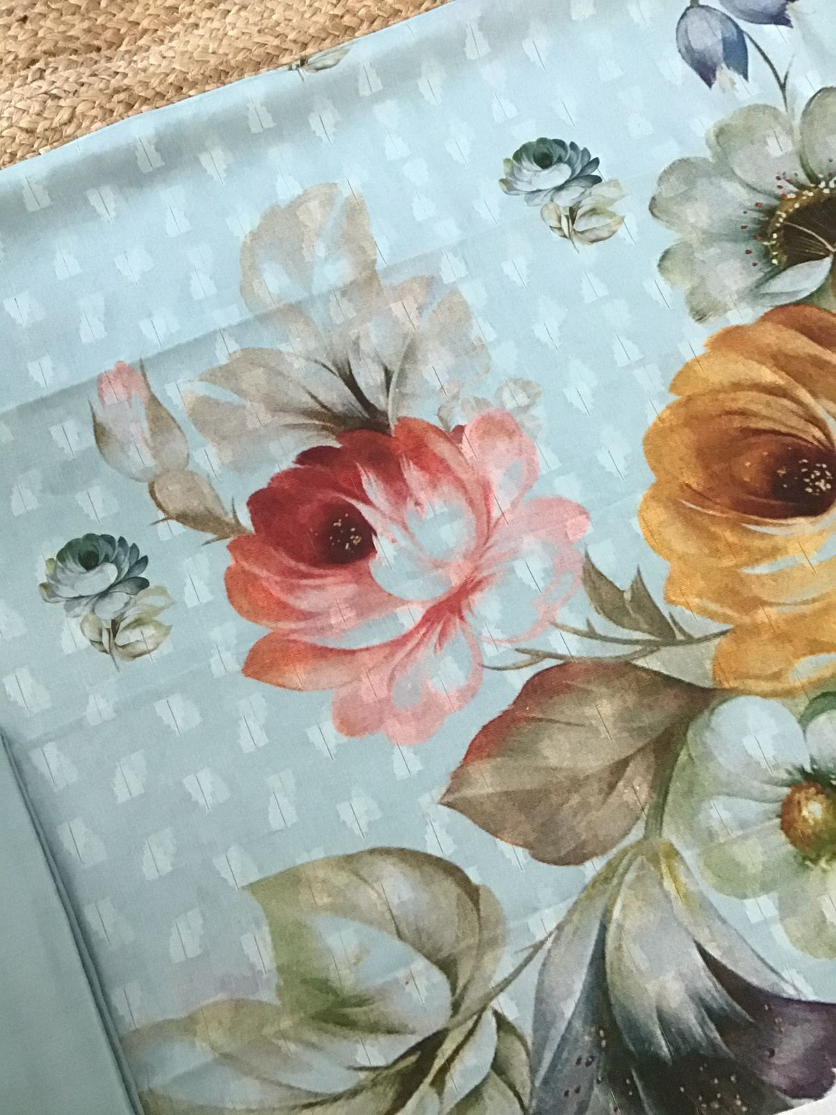 Pure Cotton Printed Self Weaved Suit - Blue