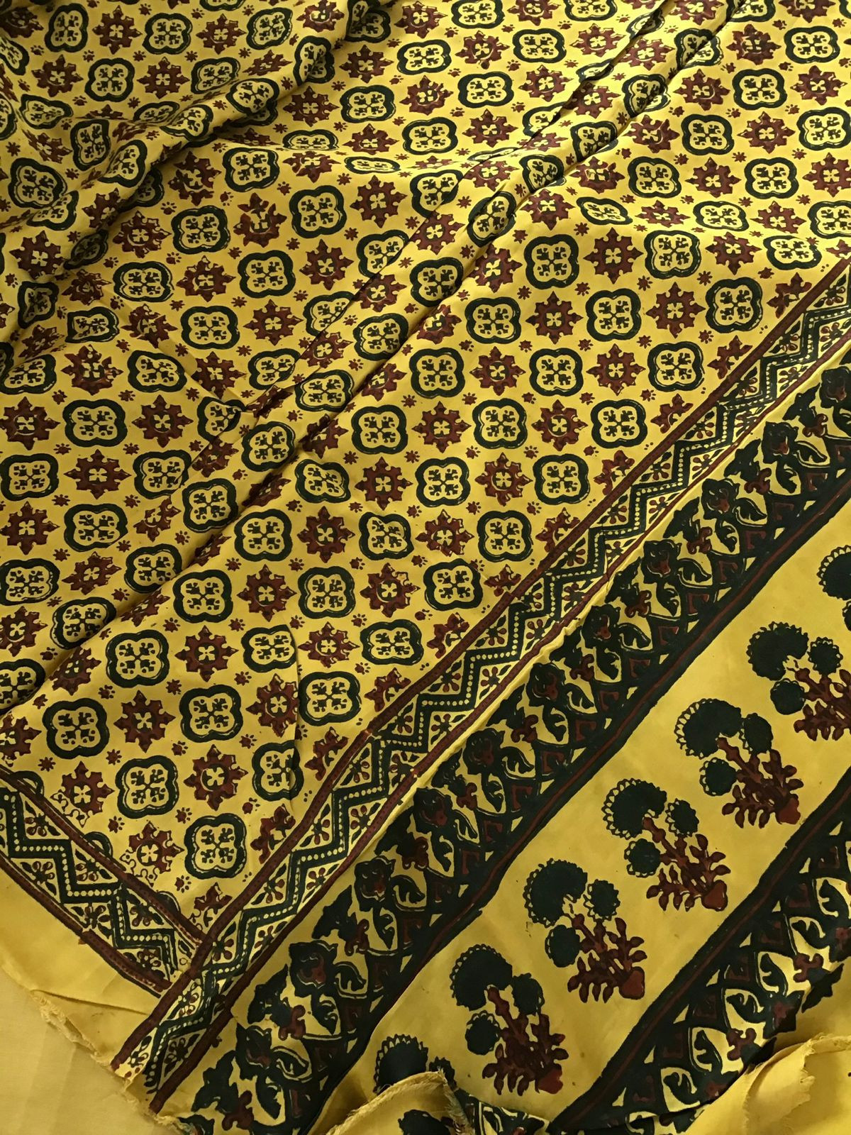 Pure Chanderi Printed Banarasi Weaved Suit - Yellow