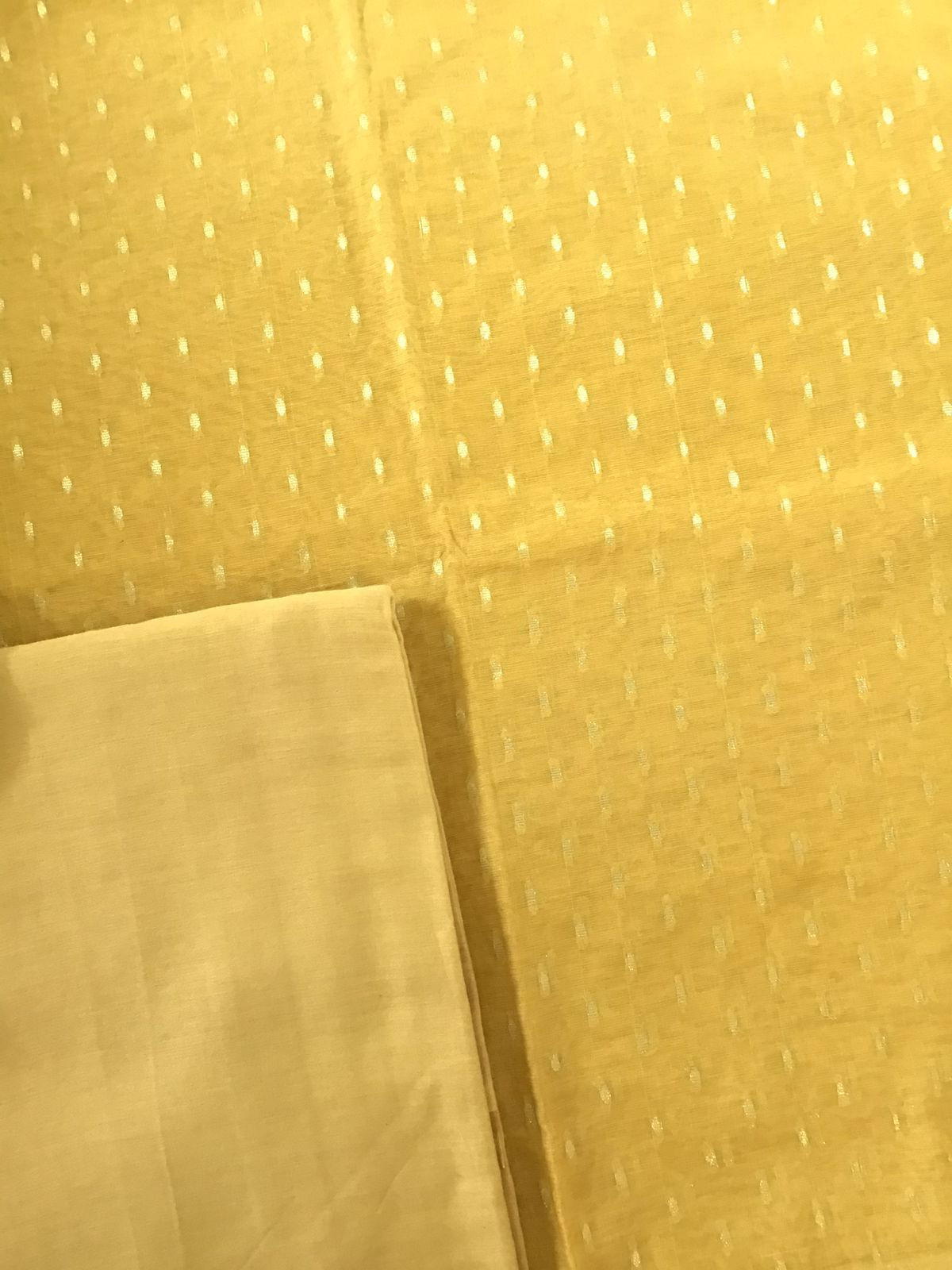 Pure Chanderi Printed Banarasi Weaved Suit - Yellow