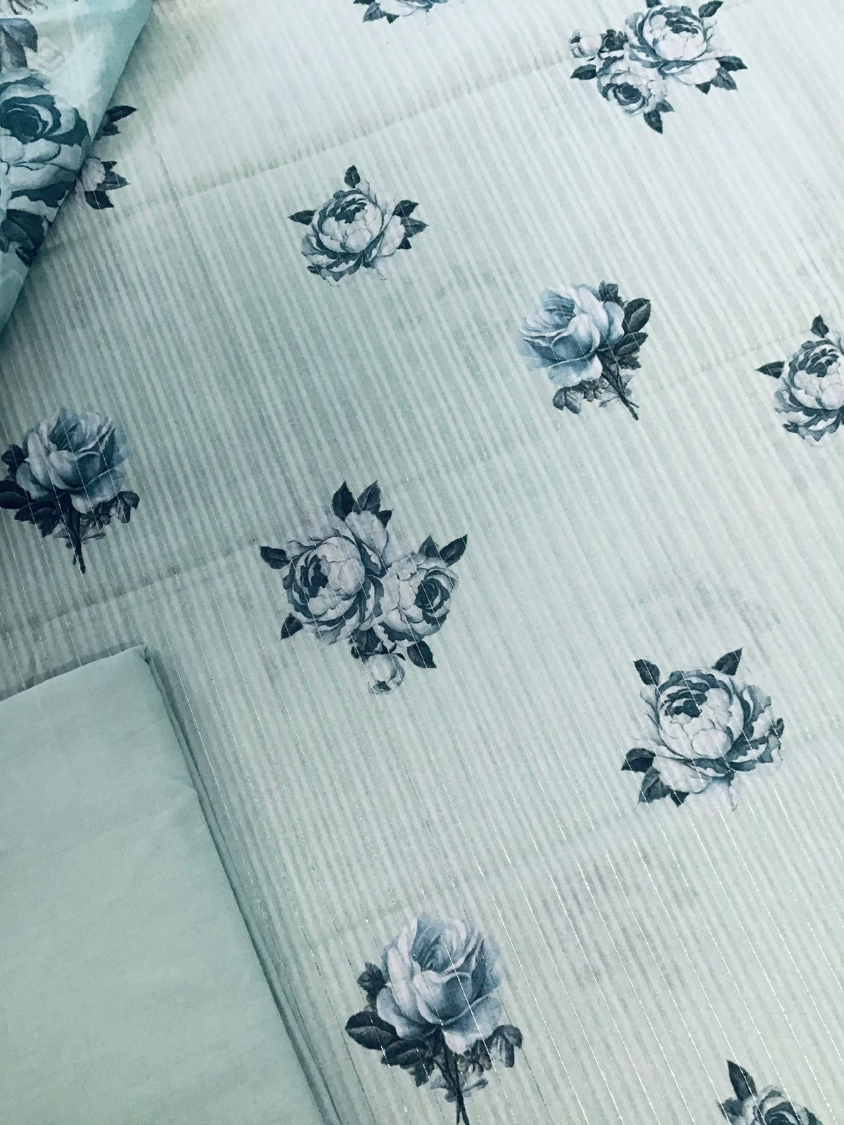 Pure Cotton Printed Self Weaved Suit - Blue