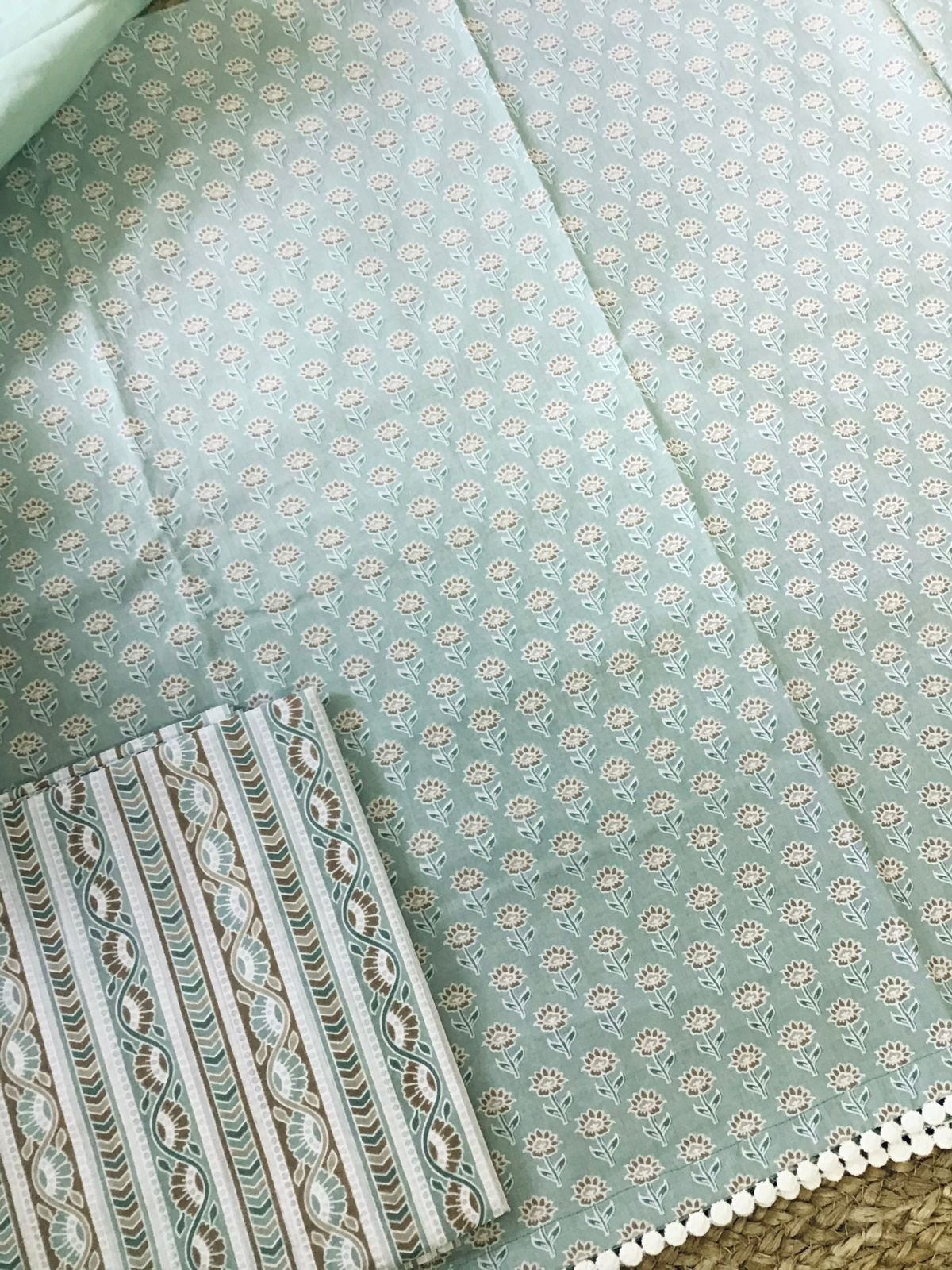 Pure Cotton Printed Suit - Green