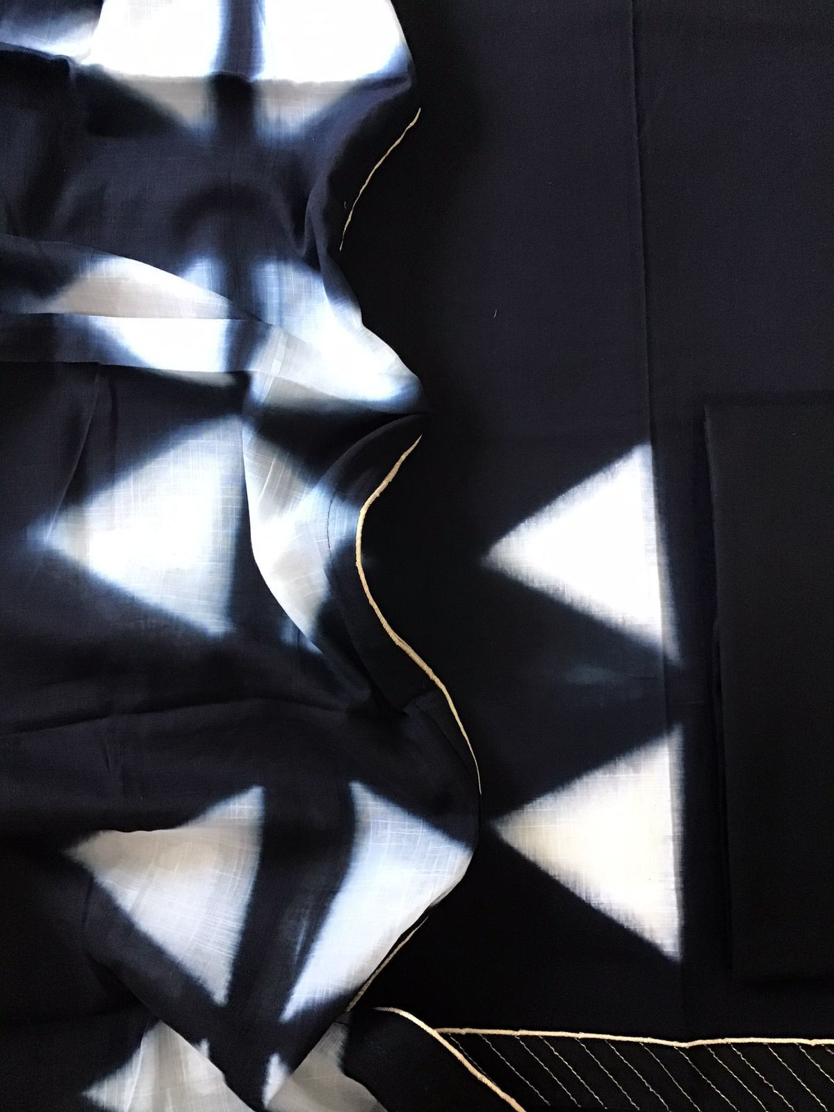 Pure Slub Cotton Printed Suit - Black