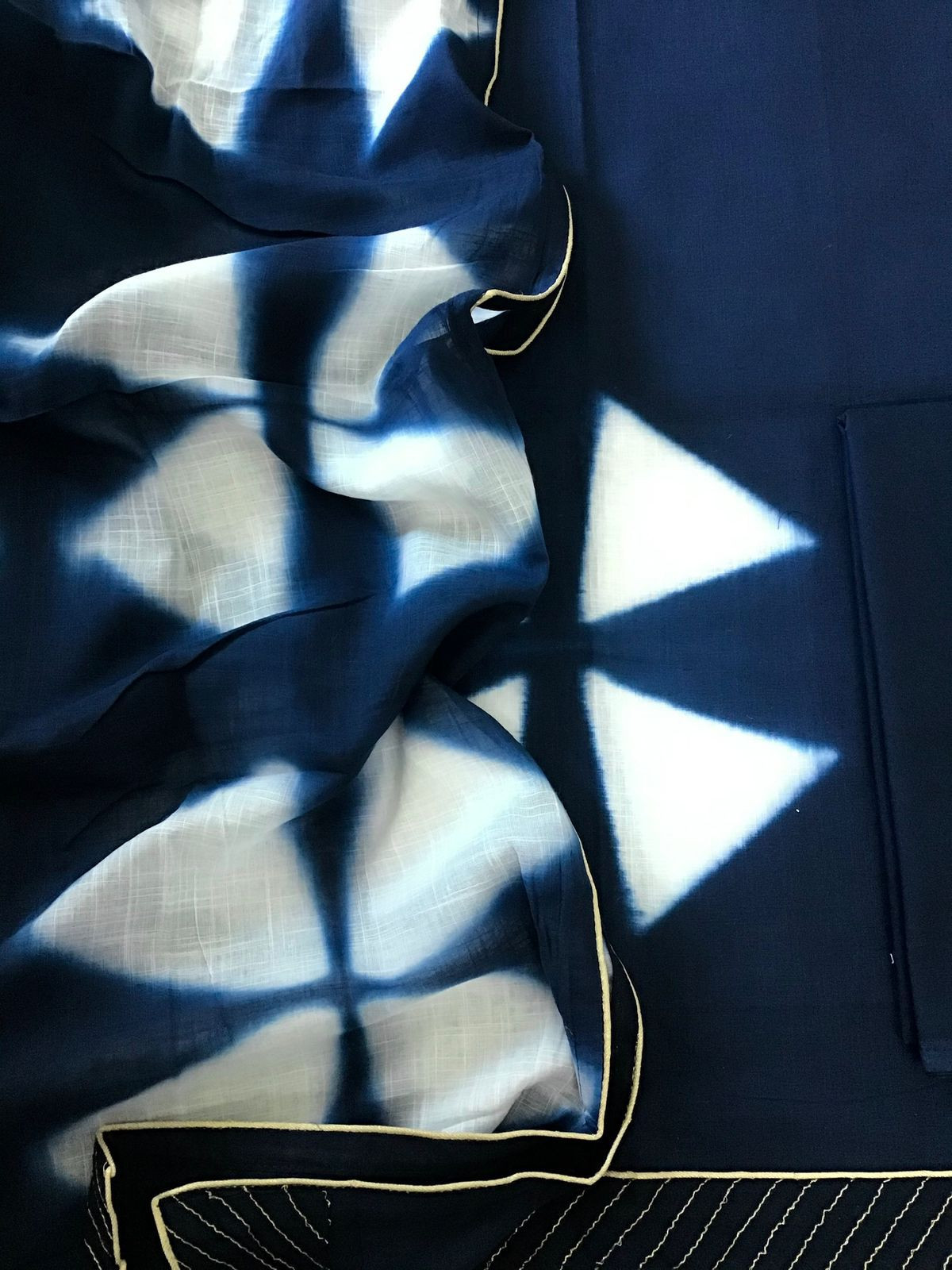 Pure Slub Cotton Printed Suit - Blue