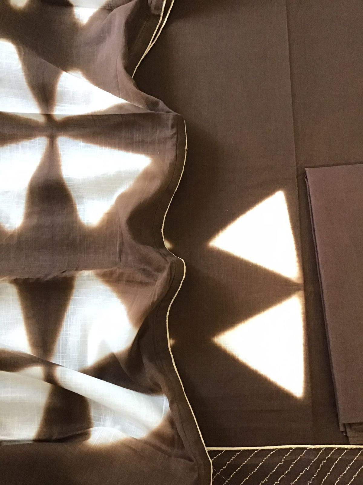 Pure Slub Cotton Printed Suit - Brown