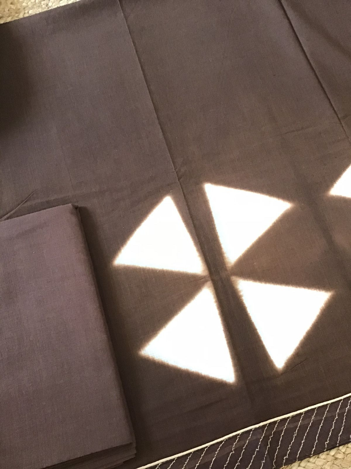 Pure Slub Cotton Printed Suit - Brown