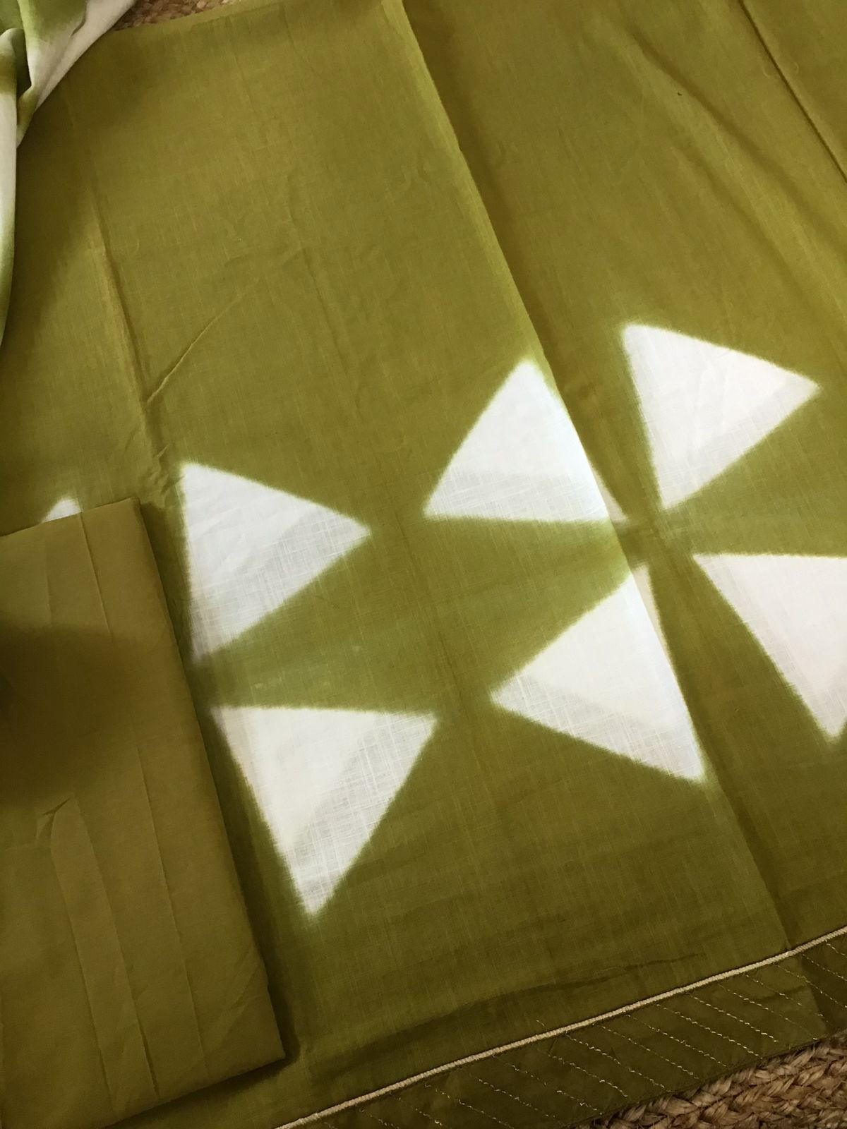 Pure Slub Cotton Printed Suit - Green