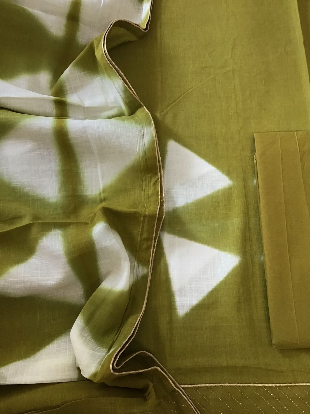 Pure Slub Cotton Printed Suit - Green