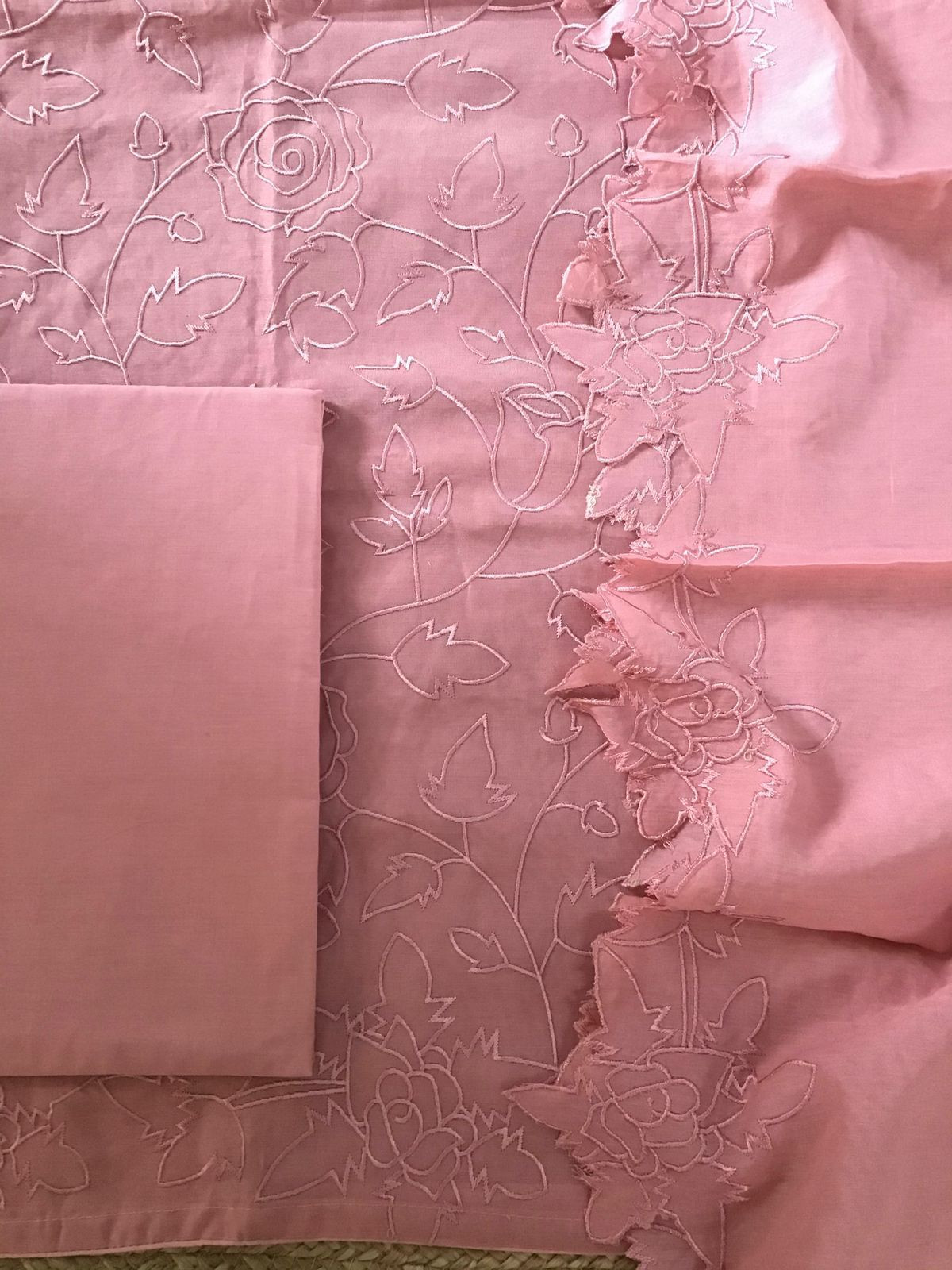 Pure Chanderi Embroidered Suit - Pink