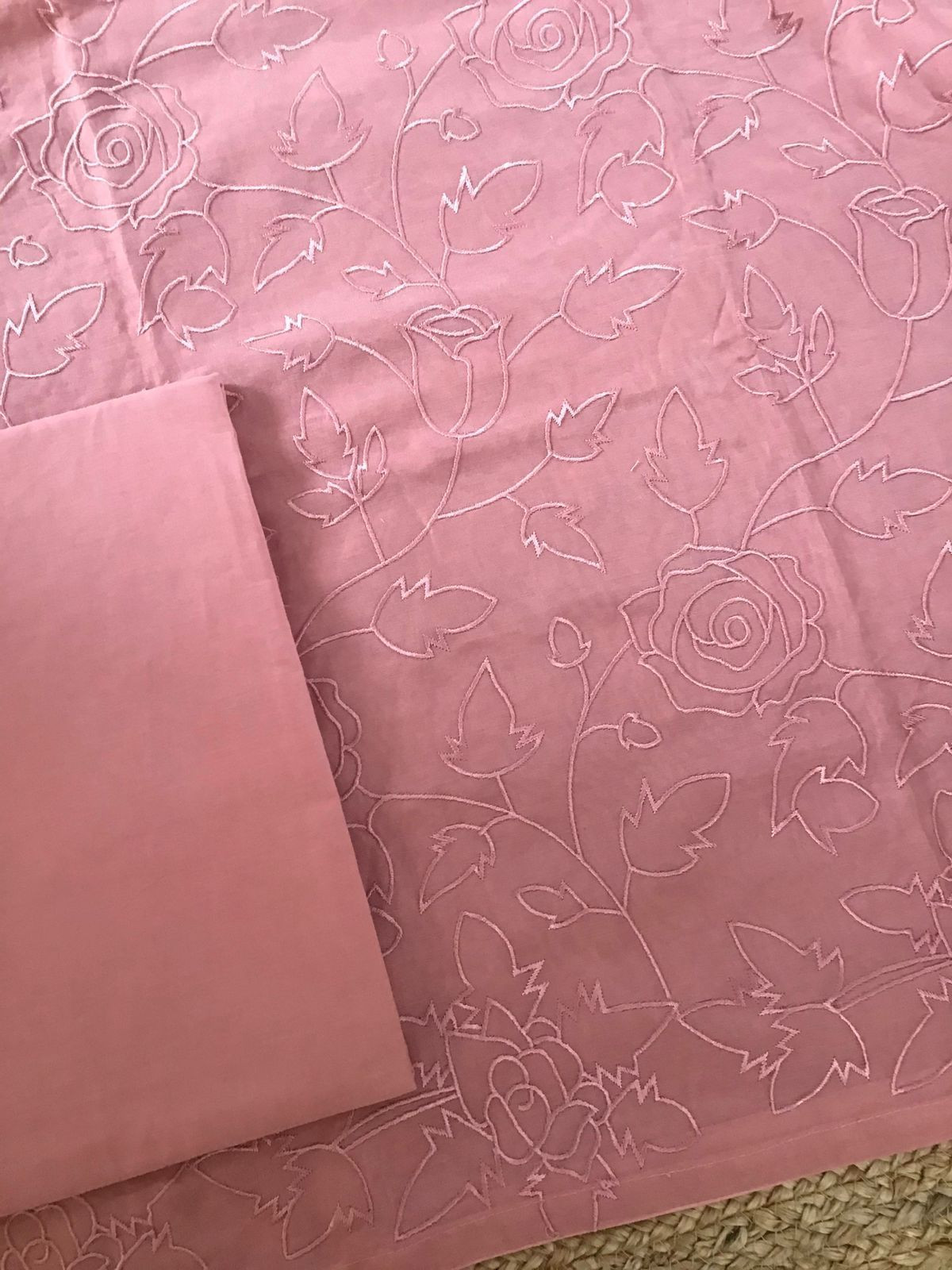 Pure Chanderi Embroidered Suit - Pink