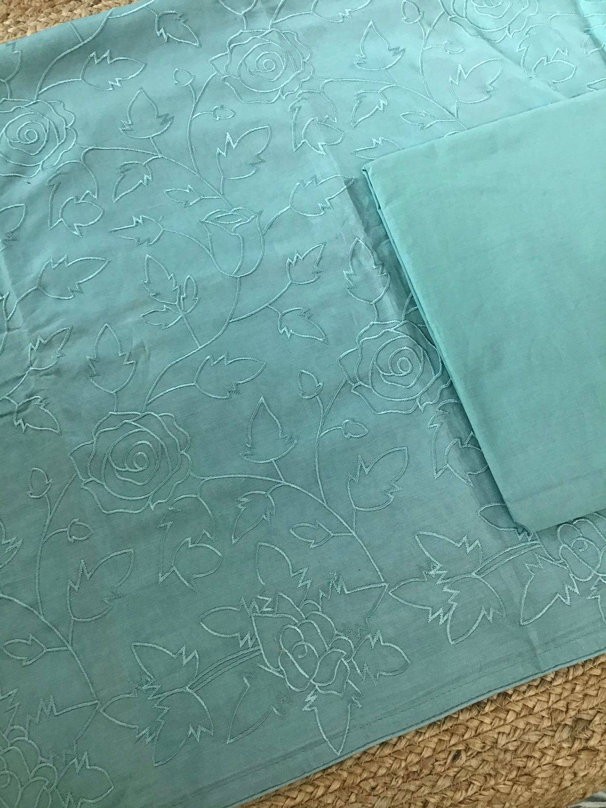 Pure Chanderi Embroidered Suit - Blue