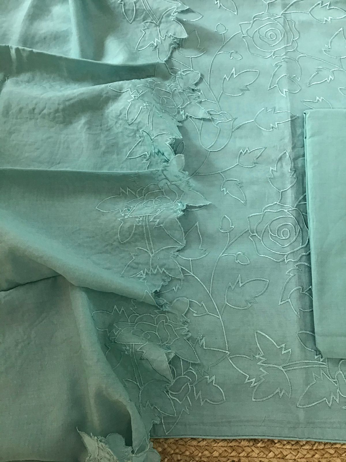 Pure Chanderi Embroidered Suit - Blue