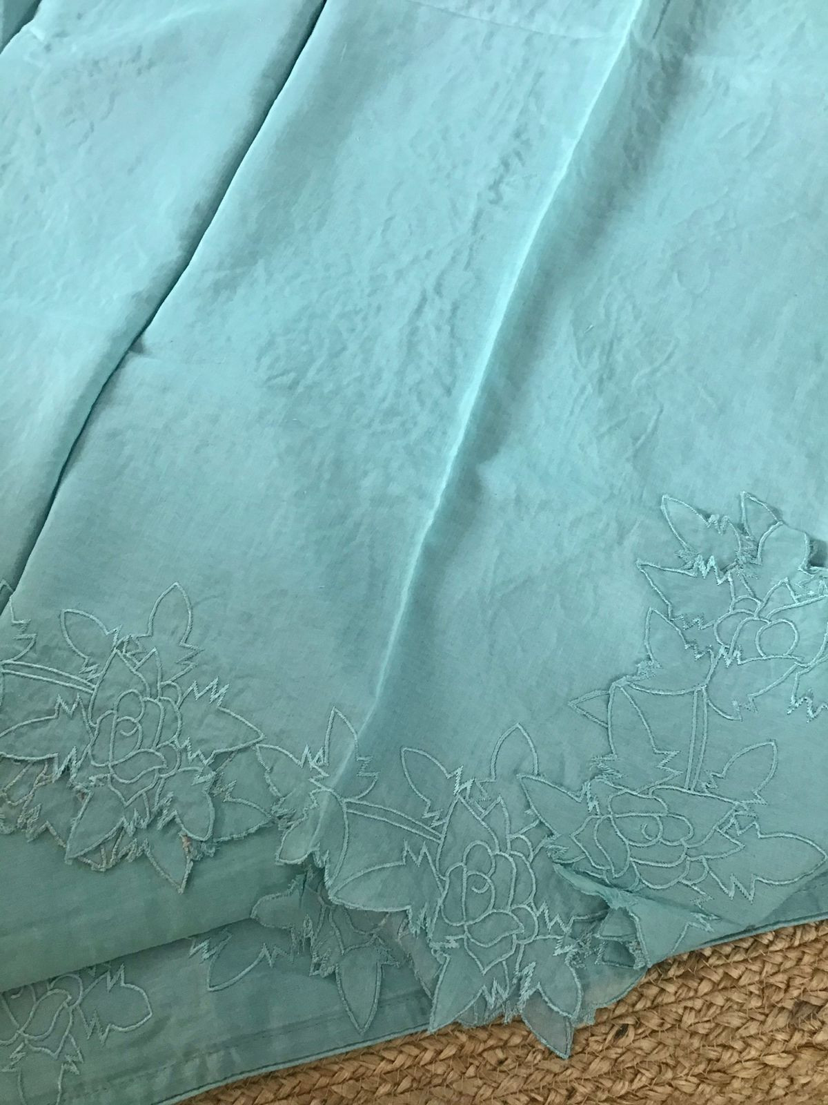 Pure Chanderi Embroidered Suit - Blue