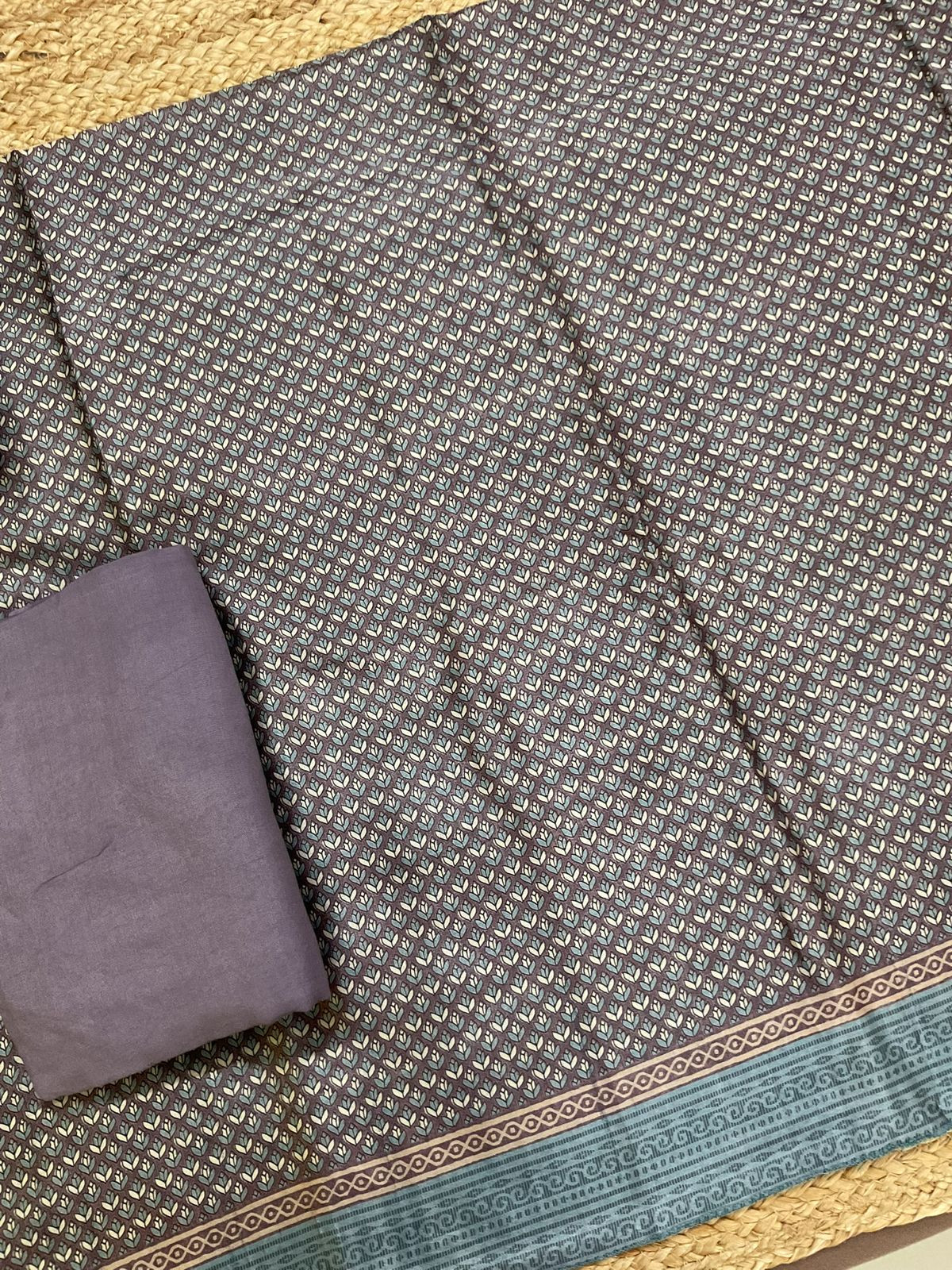 Soft Chanderi Printed Suit - Mauve