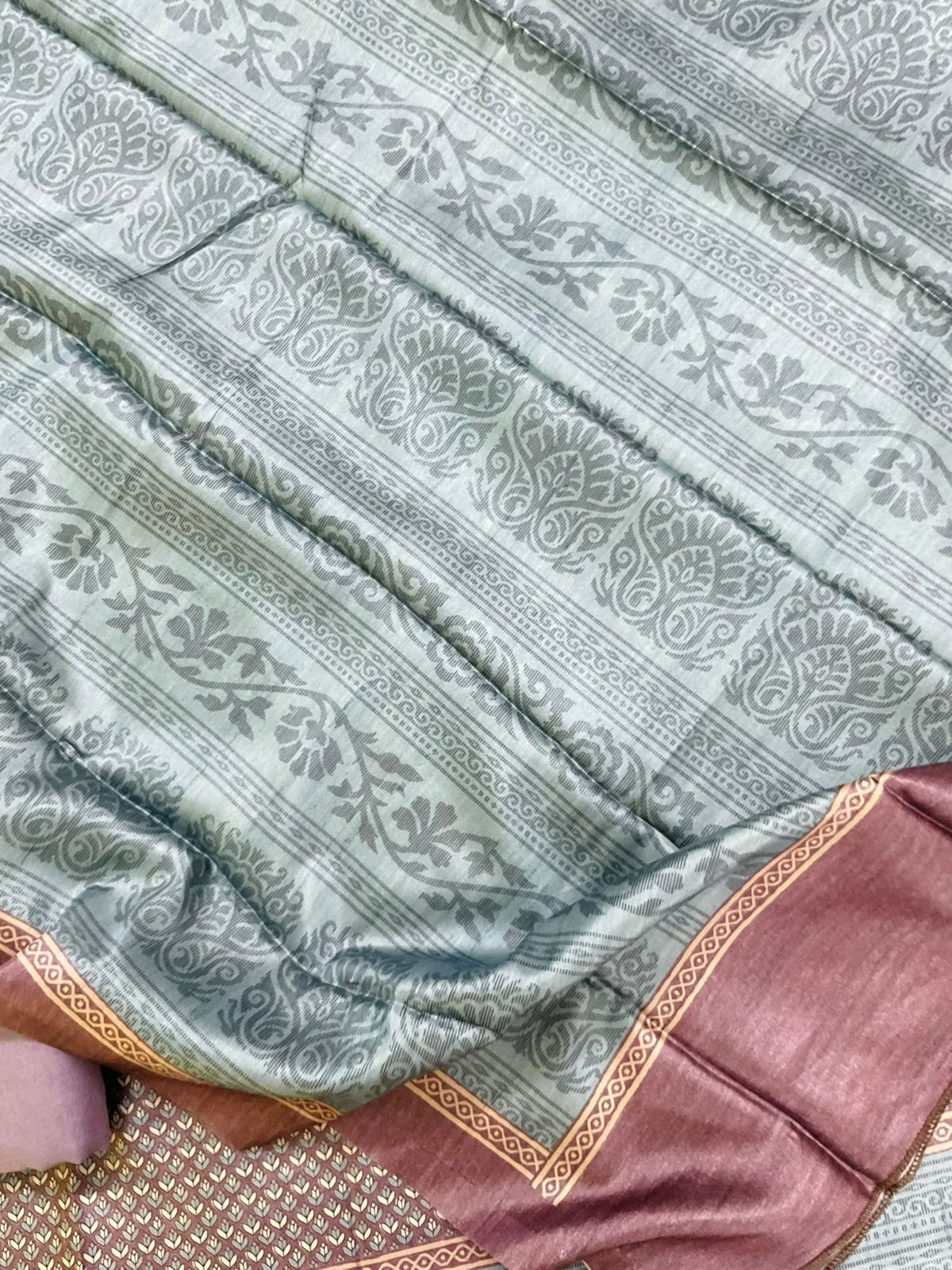 Soft Chanderi Printed Suit - Mauve